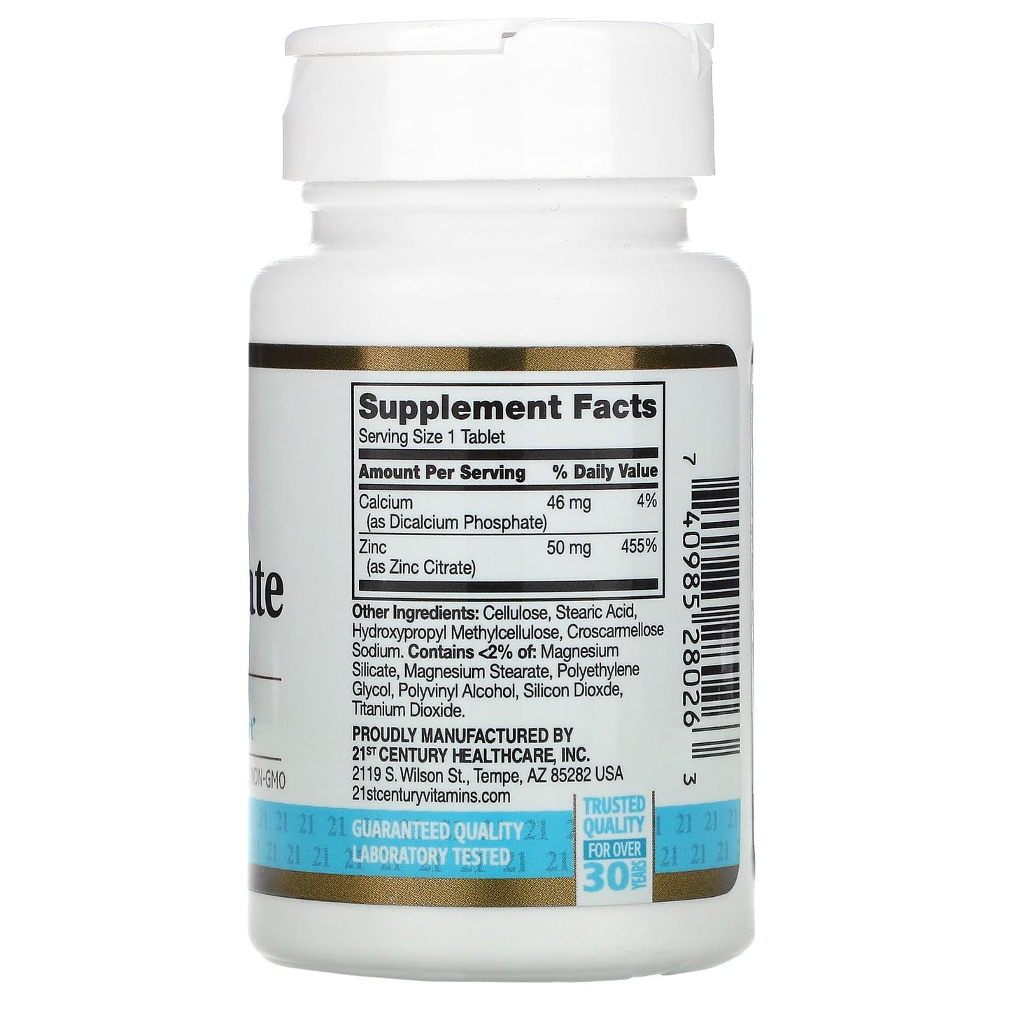 Zinc Citrate Supplement for Immune Support 50mg, 60 Tablets - Image 2