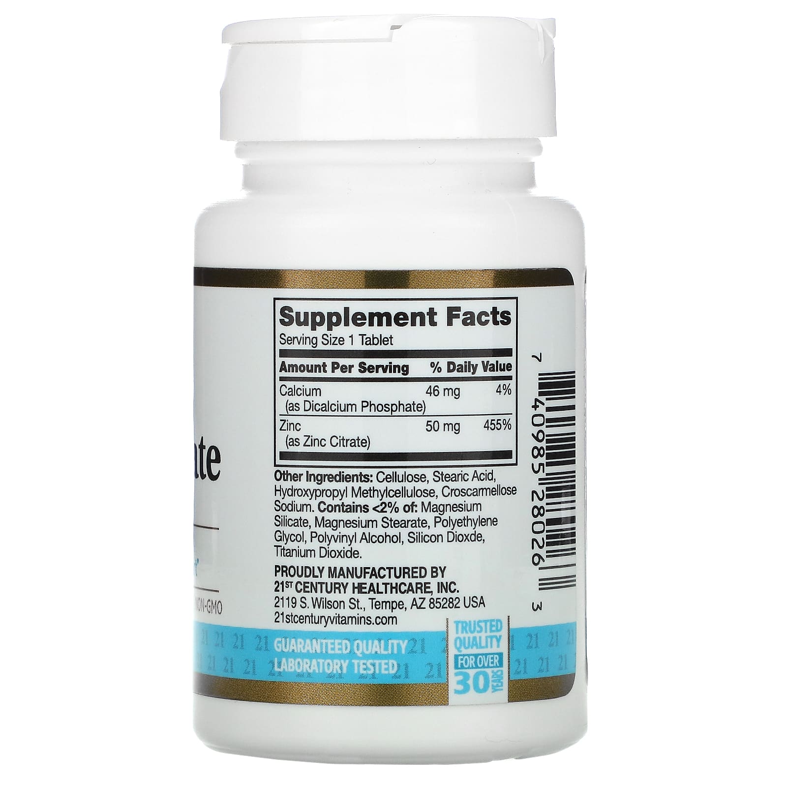 Zinc Citrate Supplement for Immune Support 50mg, 60 Tablets - Image 2