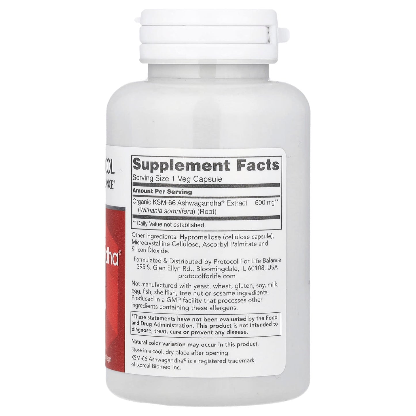 Protocol for Life Balance, KSM-66 Ashwagandha® Root Extract, 600 mg, 90 Veg Capsules - Image 2
