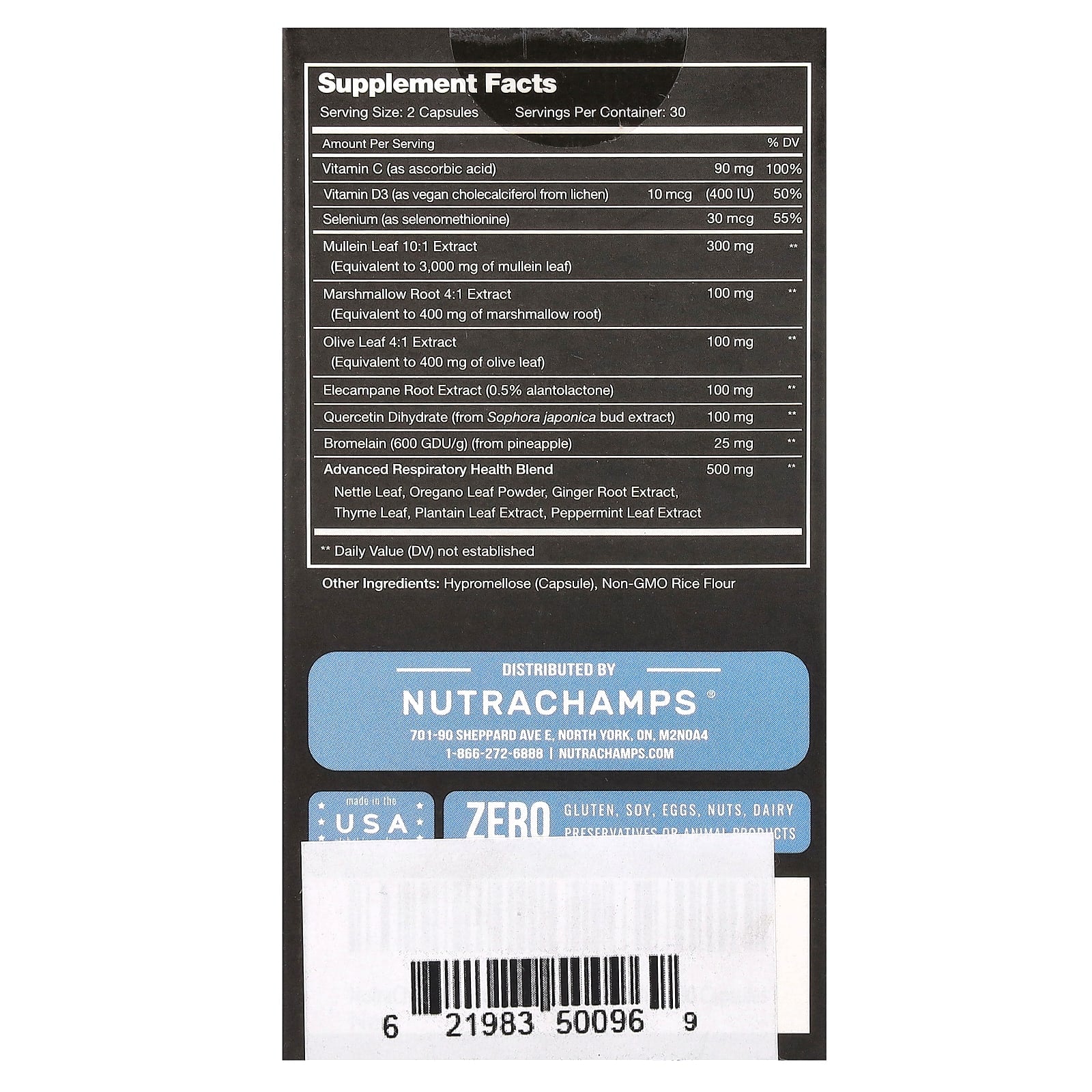 NutraChamps, Lung Detox & Cleanse, 60 Easy-To-Swallow Vegan Capsules - Image 2