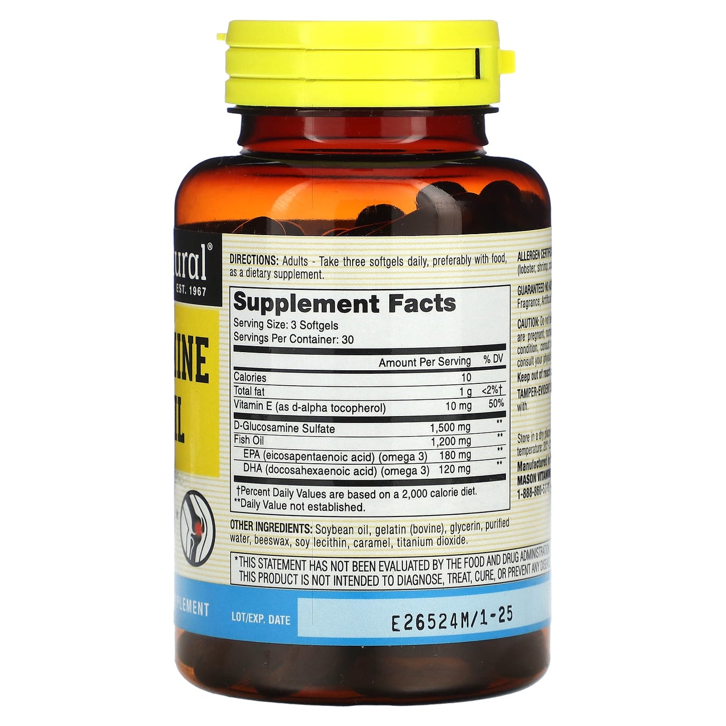 Mason Natural, Glucosamine & Fish Oil, 90 Softgels - Image 2