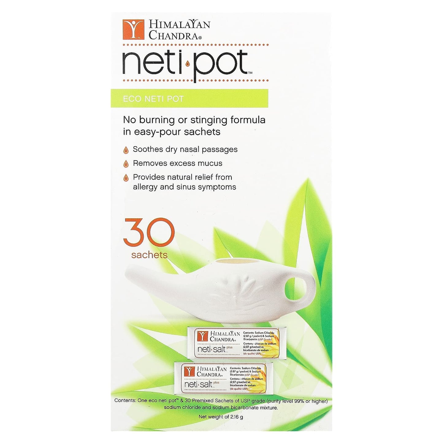 Natural Relief for Sinus Issues: Eco-Friendly Neti Pot Set - Image 1