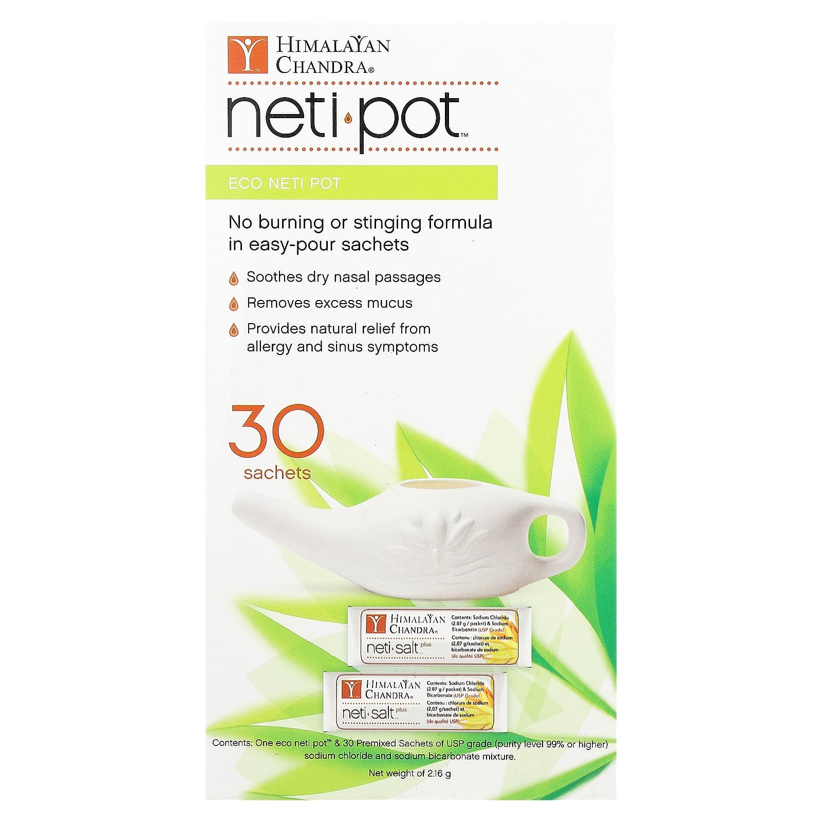 Natural Relief for Sinus Issues: Eco-Friendly Neti Pot Set - Image 1