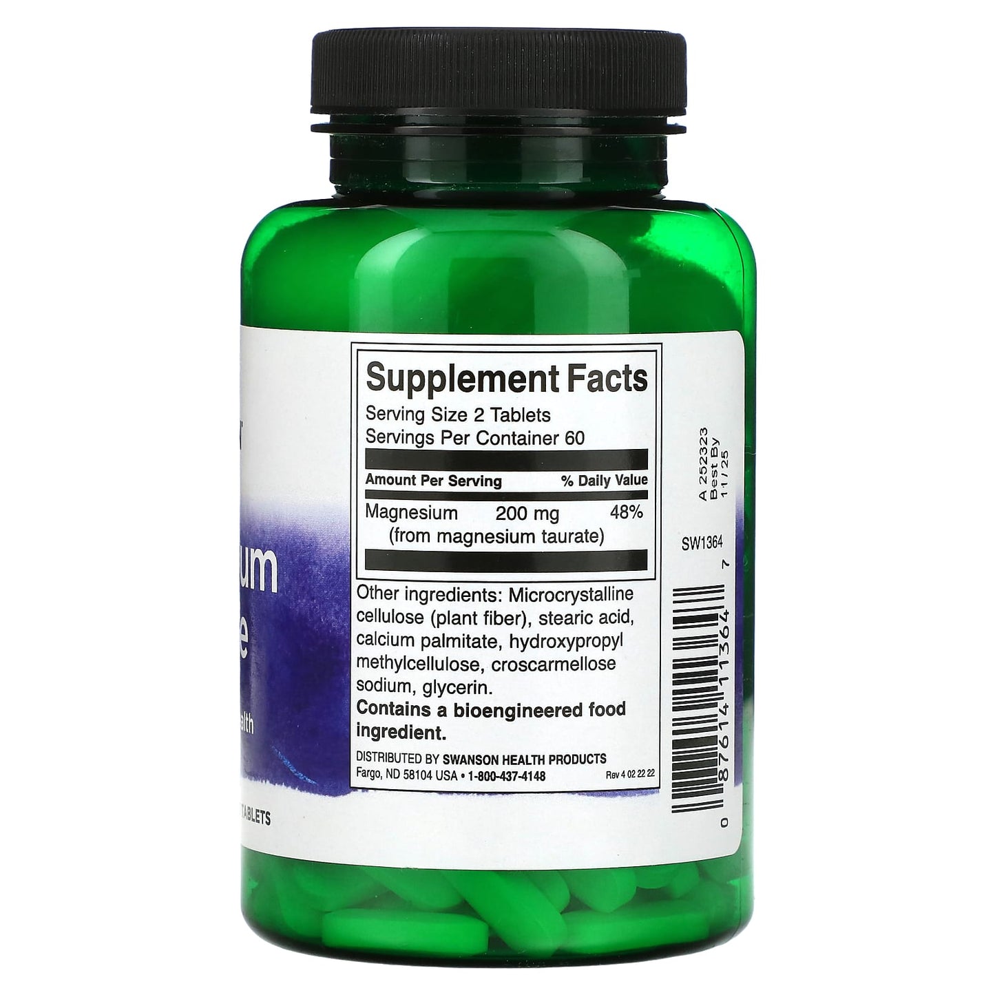 Swanson, Magnesium Taurate, 100 mg, 120 tablets - Image 2