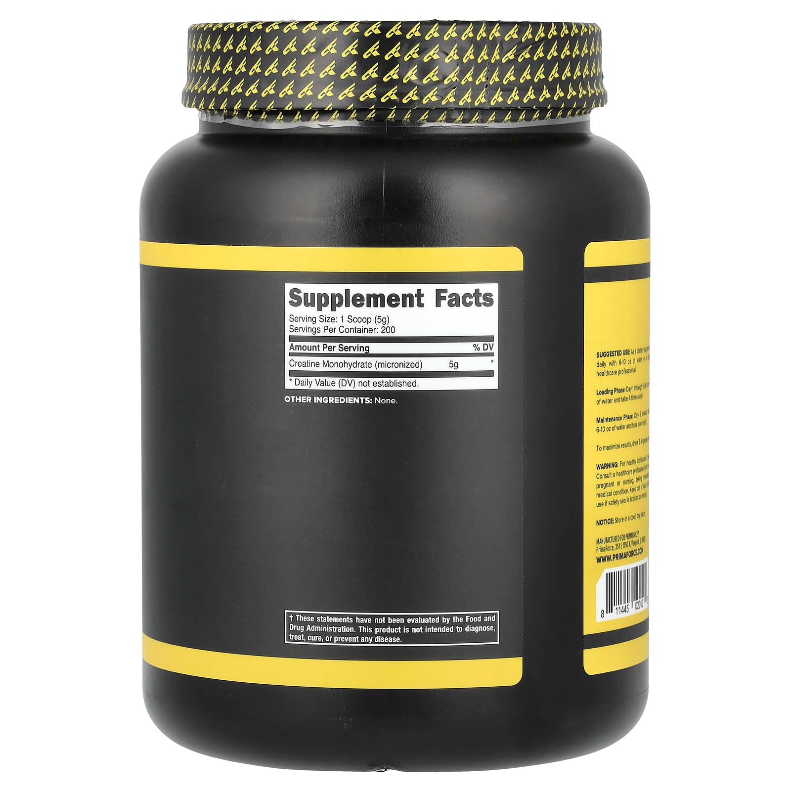 Primaforce, Creatine Monohydrate, Unflavored, 2.2 lbs (1,000 g) - Image 2