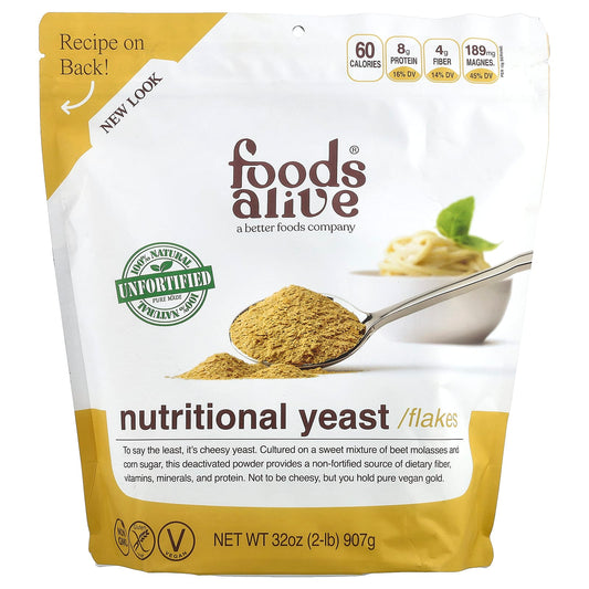 Nutritional Yeast Flakes by Foods Alive - Unfortified, Vegan, Kosher - Image 1