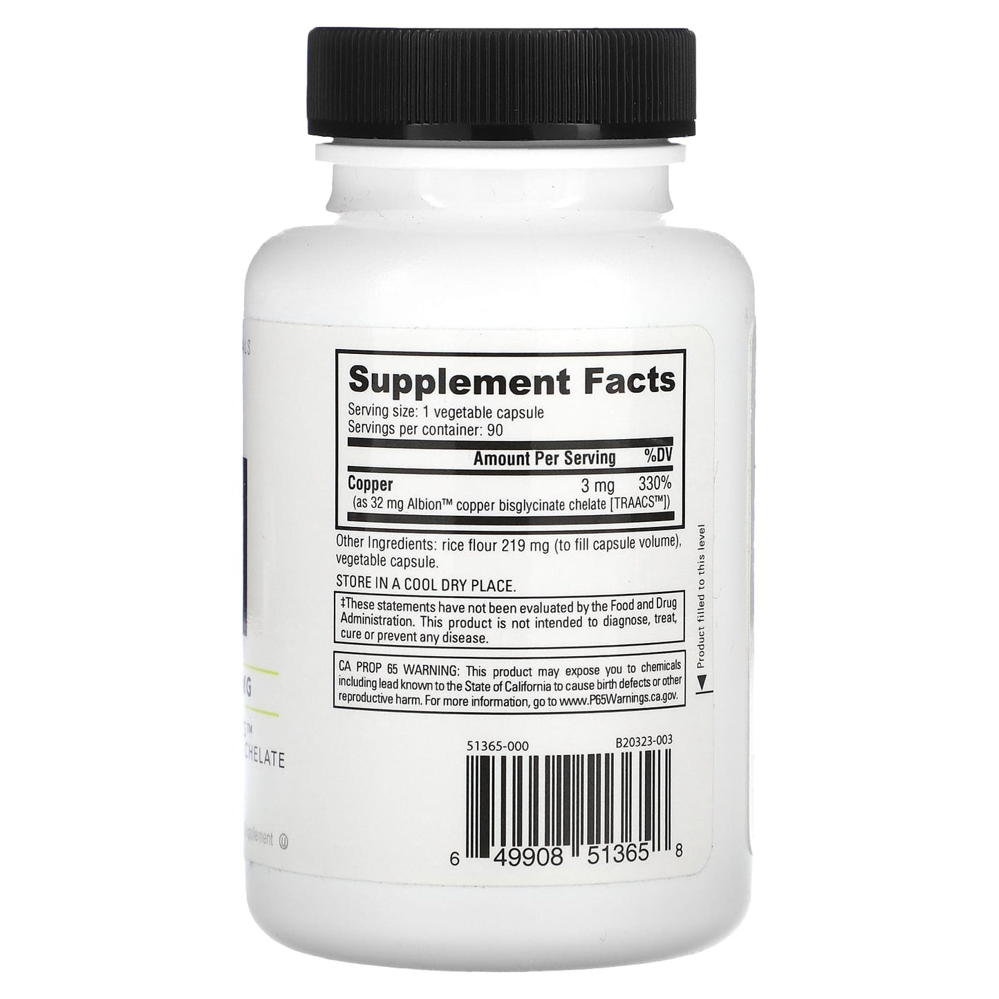 NutraBio, Copper, 3 mg, 90 Veggie Capsules - Image 2