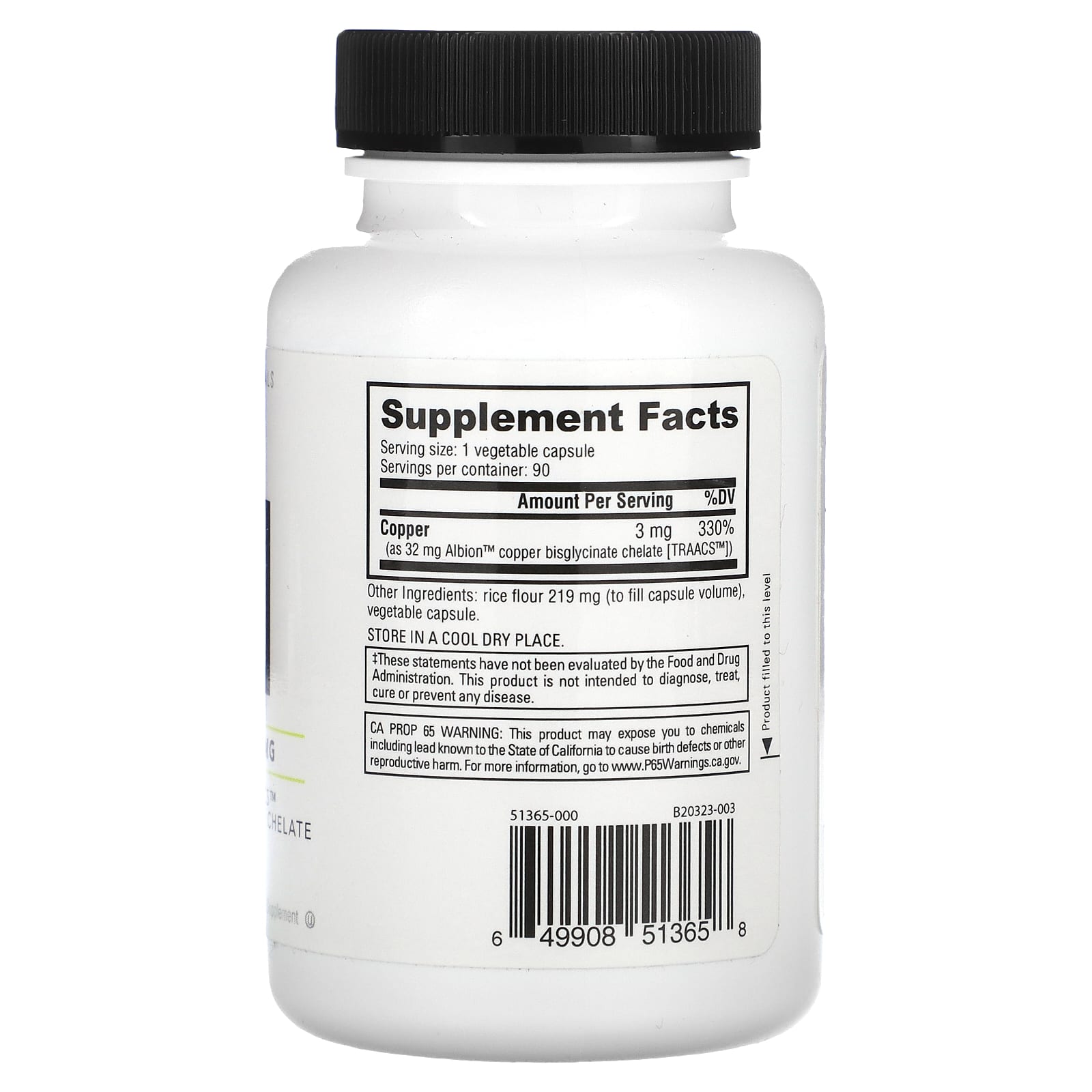 NutraBio, Copper, 3 mg, 90 Veggie Capsules - Image 2
