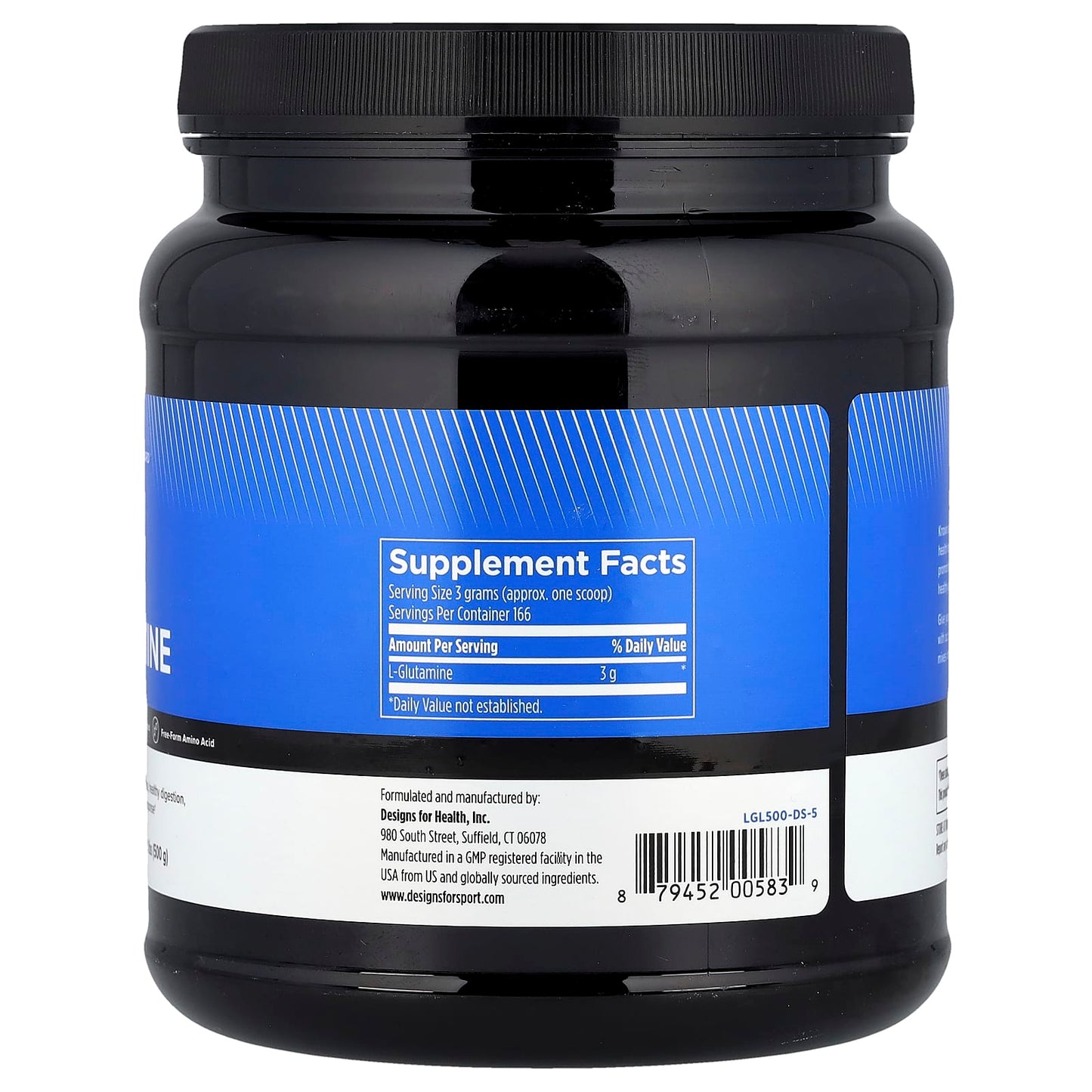 Designs For Health L-Glutamine Powder, 1.1 lbs (500 g) - NSF Certified - Image 2