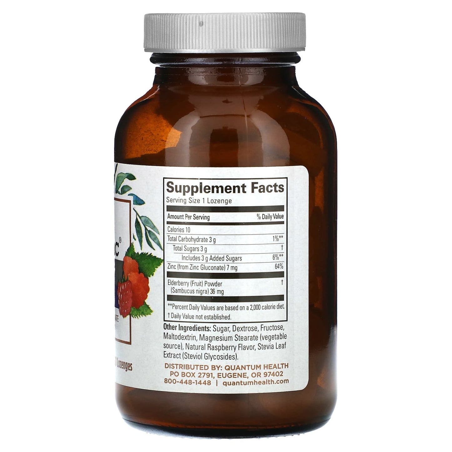 Quantum Health, TheraZinc, Elderberry, Raspberry, 60 Lozenges - Image 2
