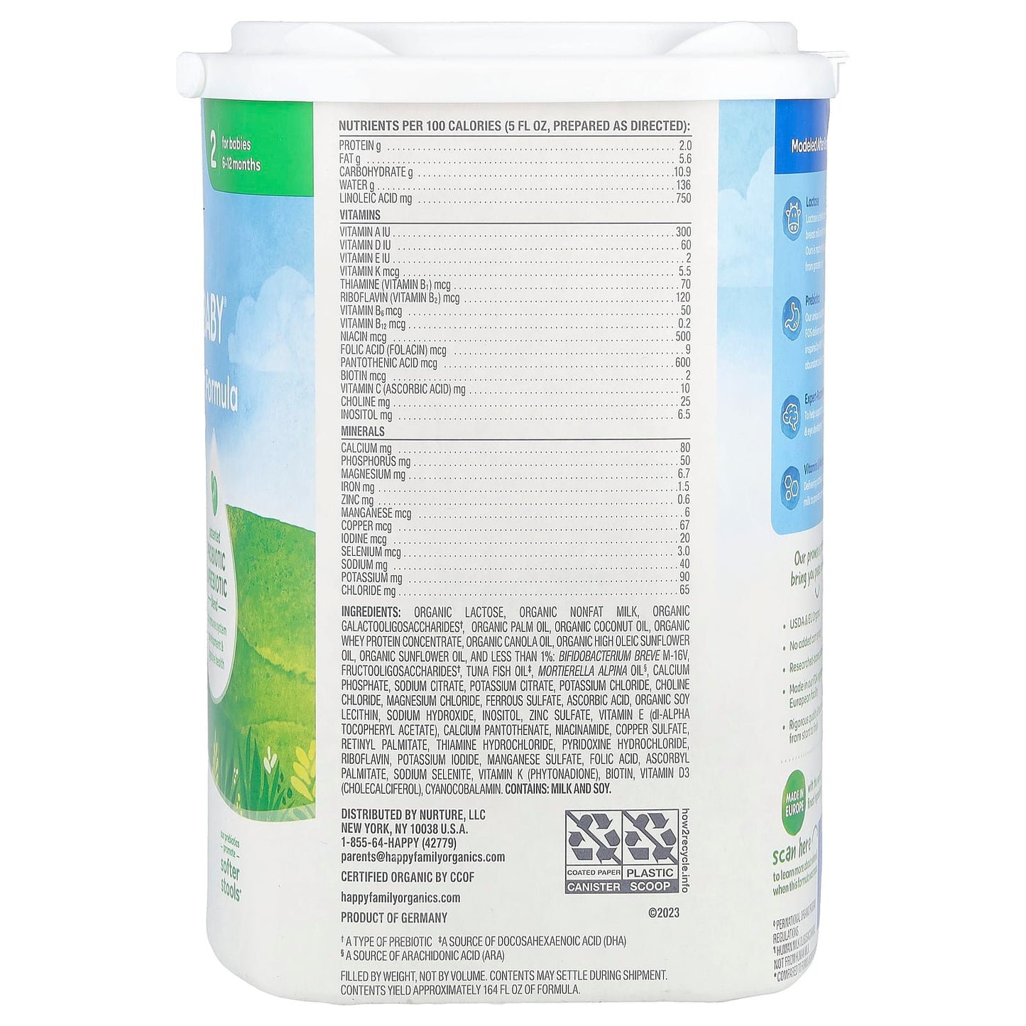Happy Family Organics USDA Organic Infant Formula for 6-12 Months - Image 2