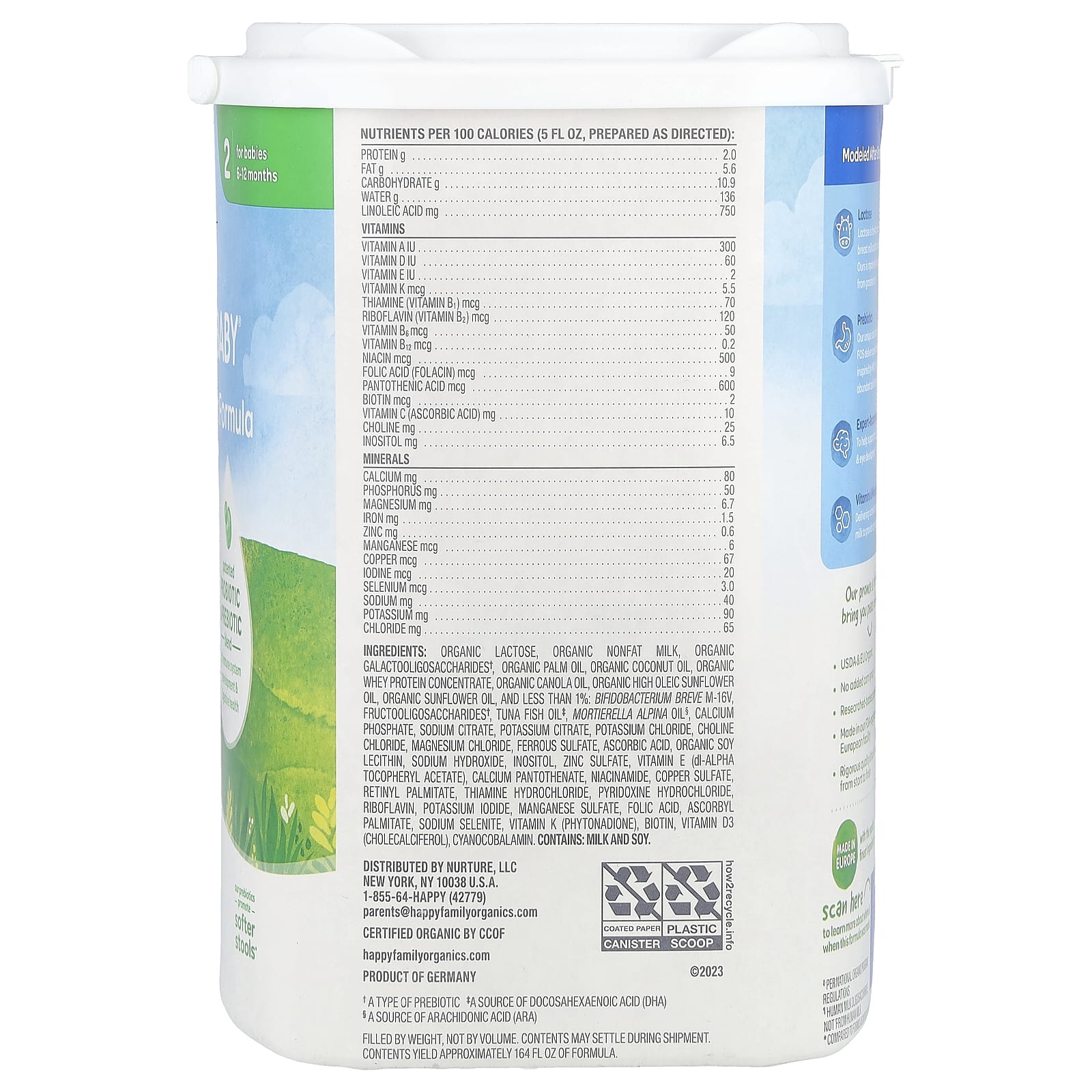 Happy Family Organics USDA Organic Infant Formula for 6-12 Months - Image 2