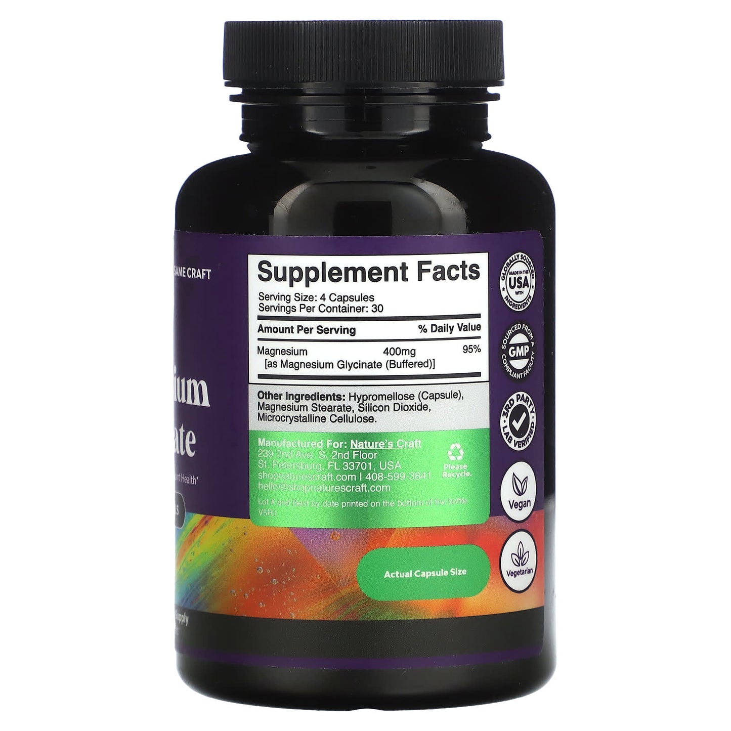 Nature's Craft, Magnesium Glycinate, 120 Capsules (100 mg per Capsule) - Image 2