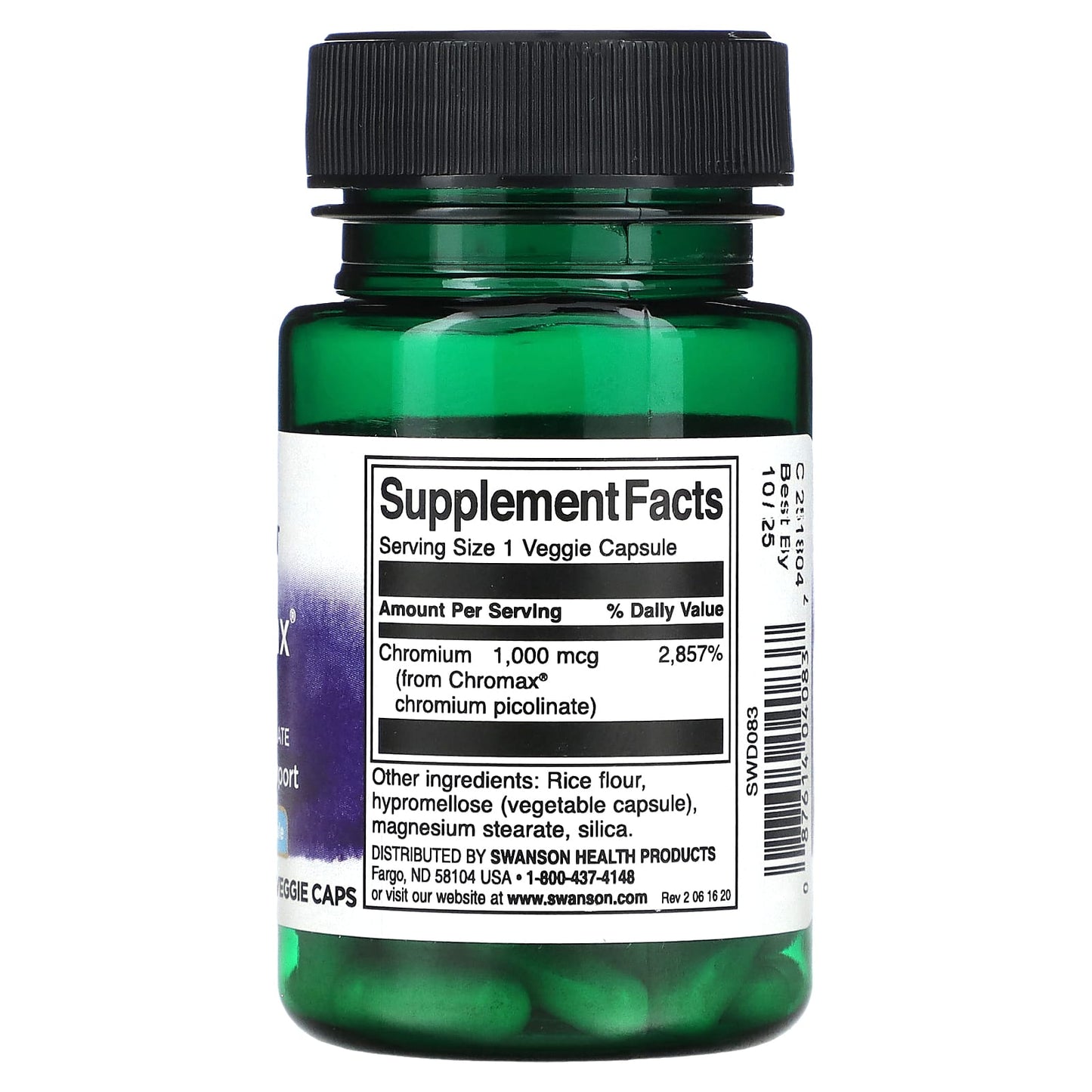 Swanson, Chromax 1000, Chromium Picolinate, 1,000 mcg, 60 Veggie Caps - Image 2