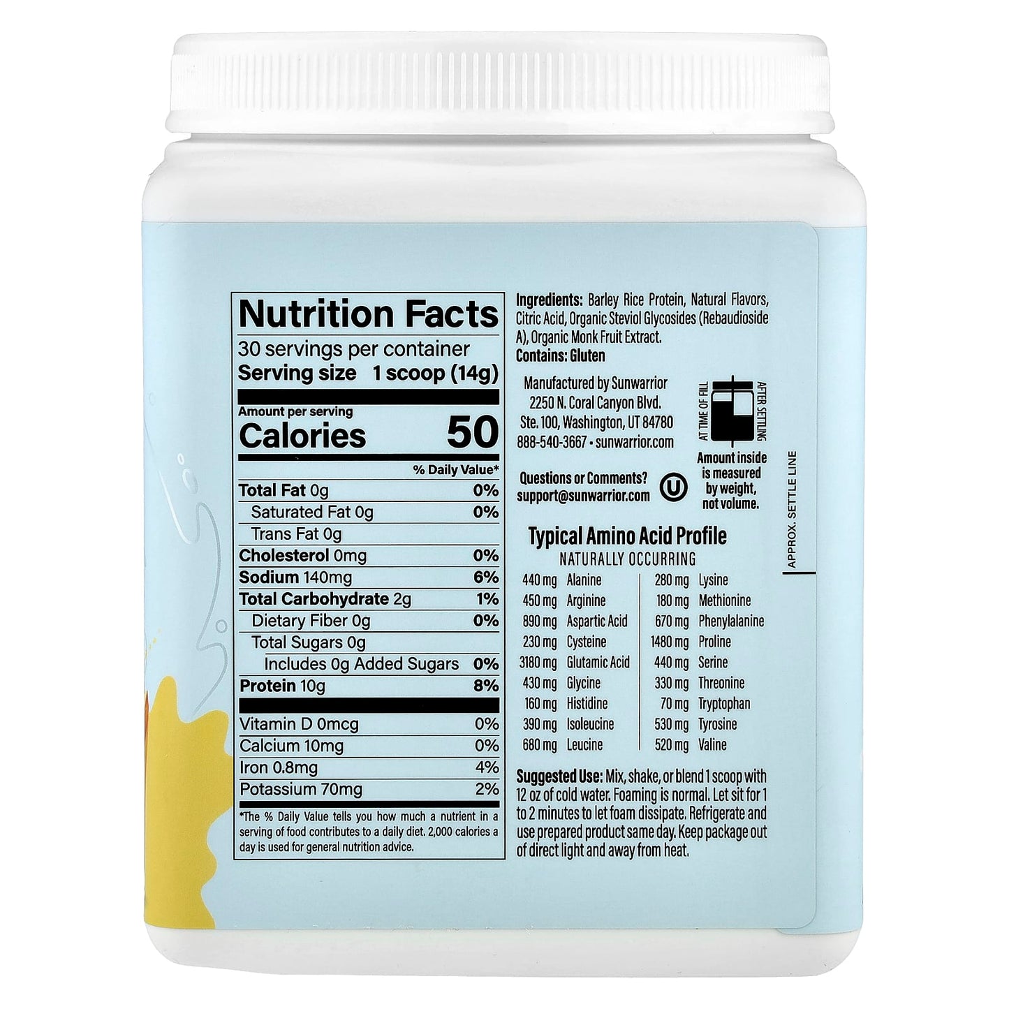 Sunwarrior, Clear Protein Refresher, Peach Mango , 14.8 oz (420 g) - Image 2