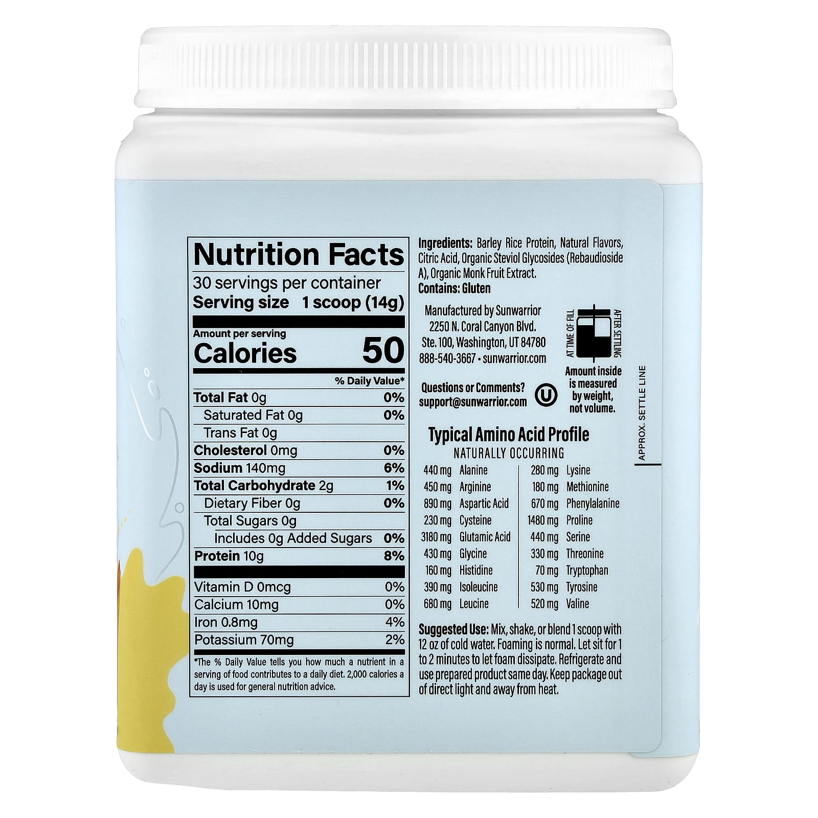 Sunwarrior, Clear Protein Refresher, Peach Mango , 14.8 oz (420 g) - Image 2