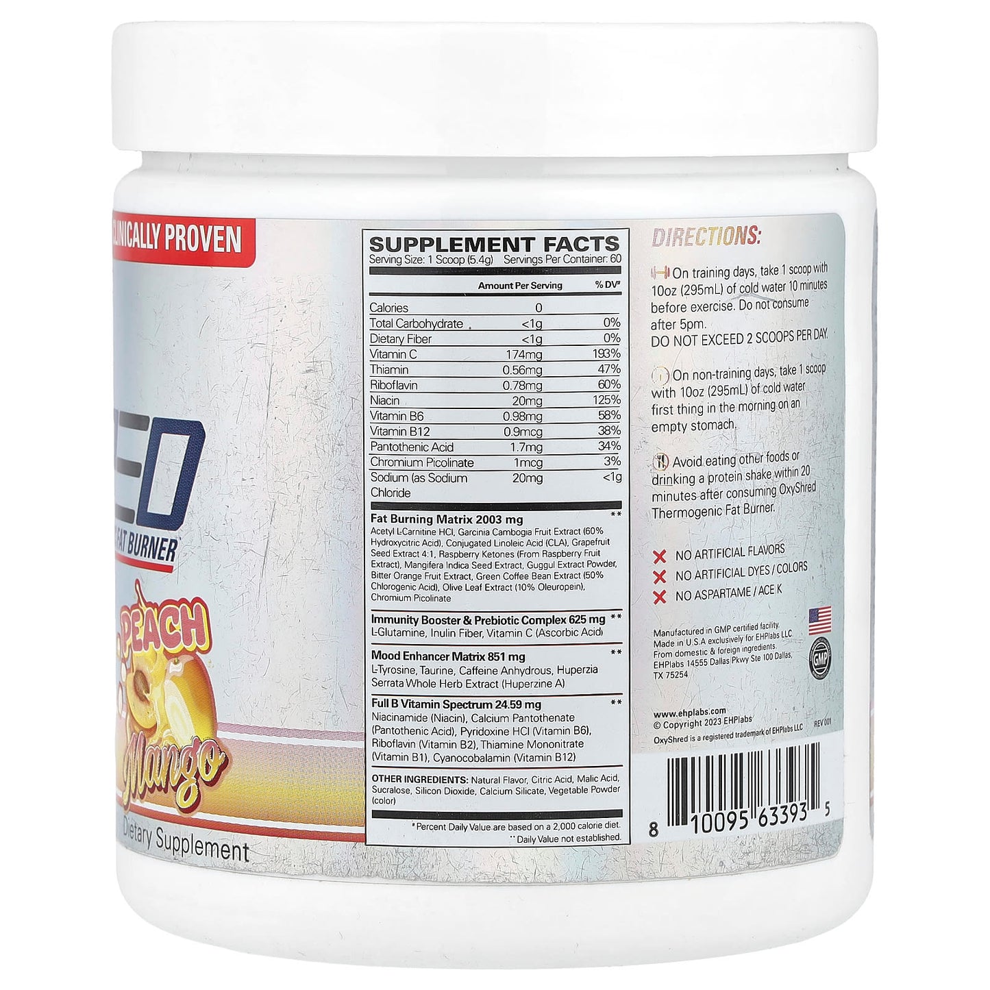EHPlabs OxyShred Thermogenic Fat Burner, 11.36 oz (322 g) - Image 2