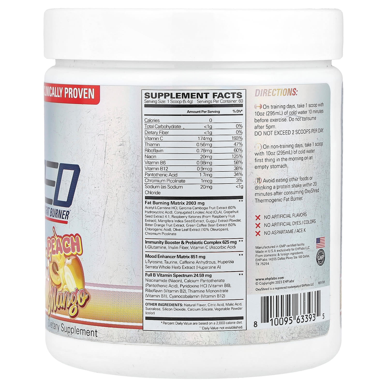 EHPlabs OxyShred Thermogenic Fat Burner, 11.36 oz (322 g) - Image 2