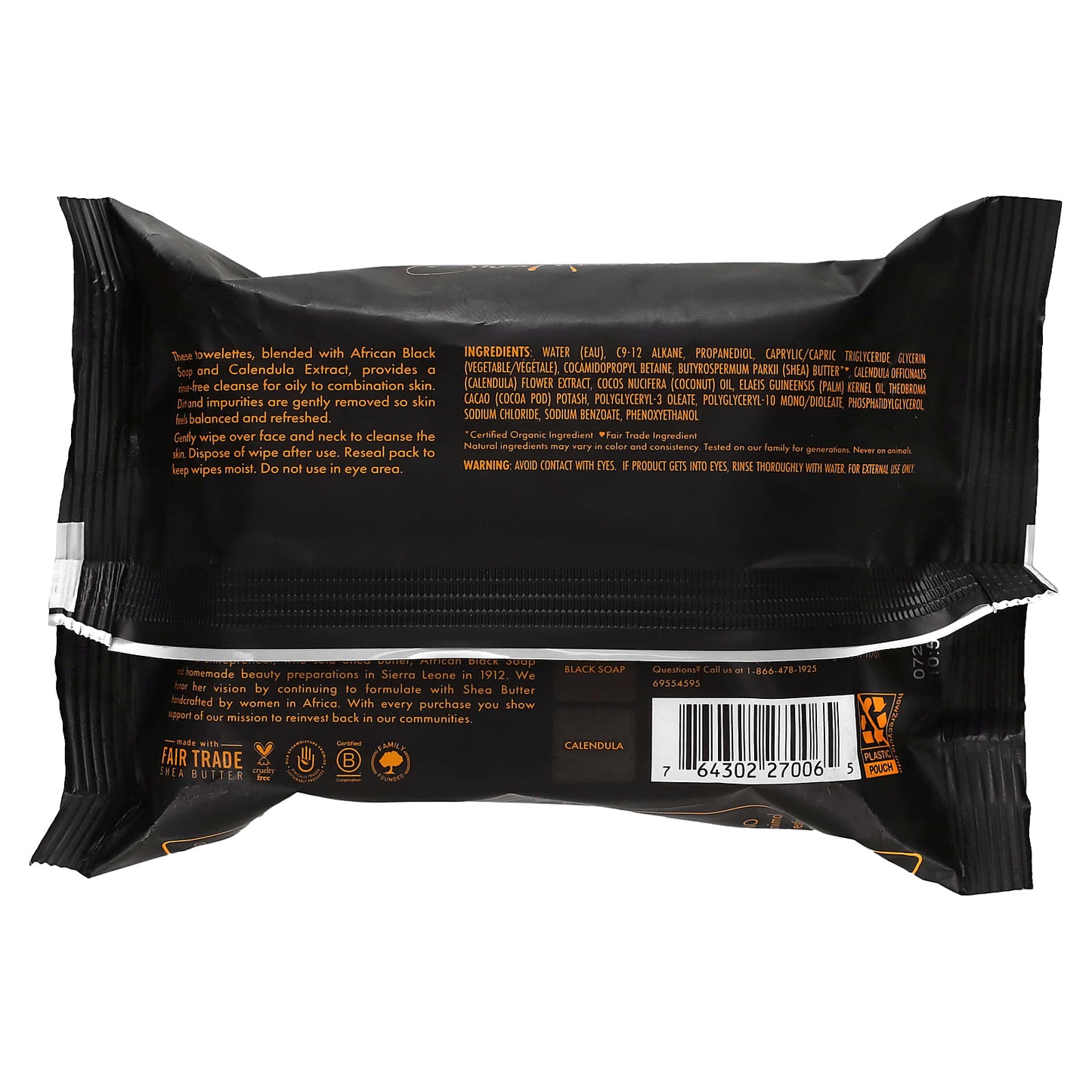 SheaMoisture, African Black Soap, Clarifying Facial Wipes, 30 Cleansing Wipes - Image 2