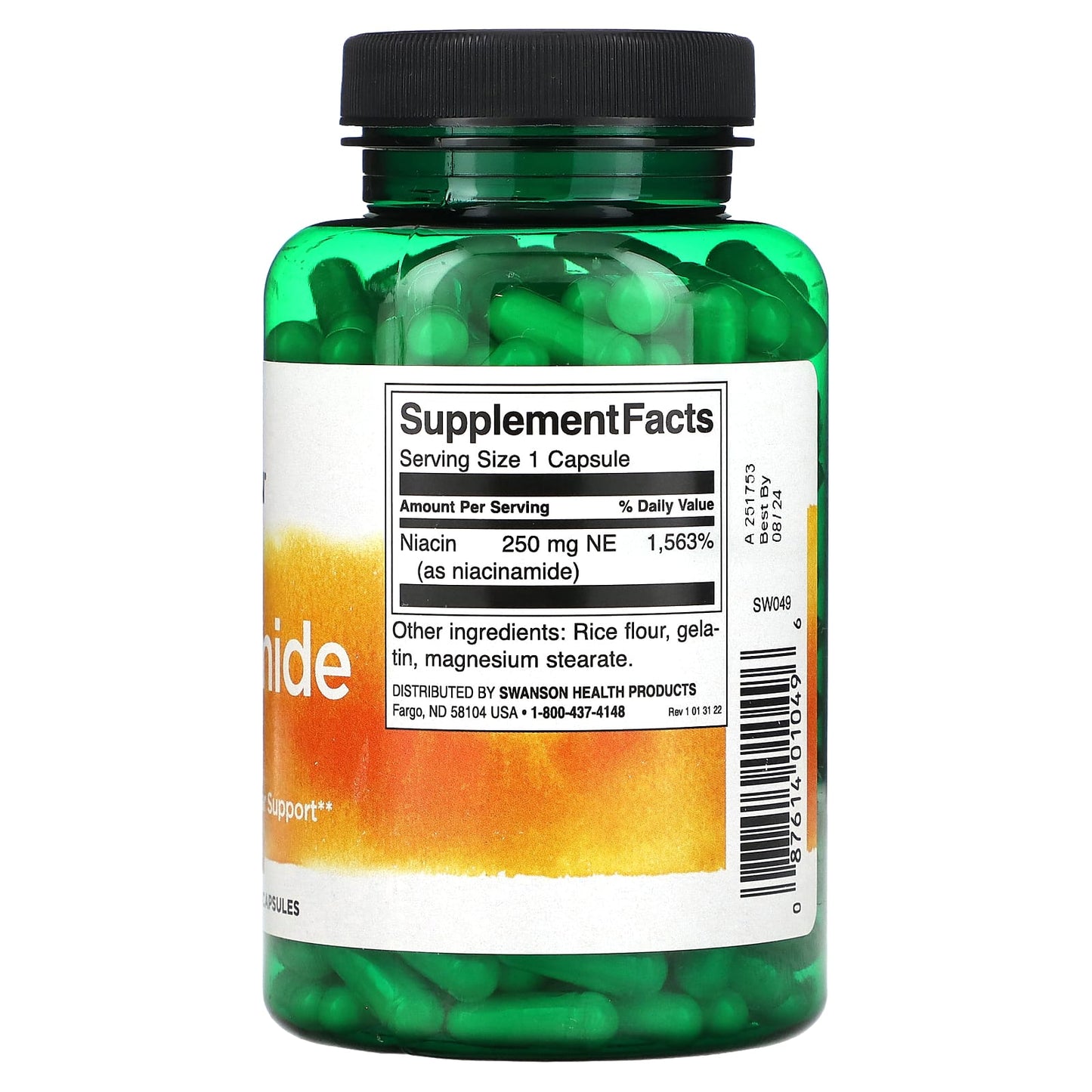 Swanson, Niacinamide, 250 mg, 250 Capsules - Image 2