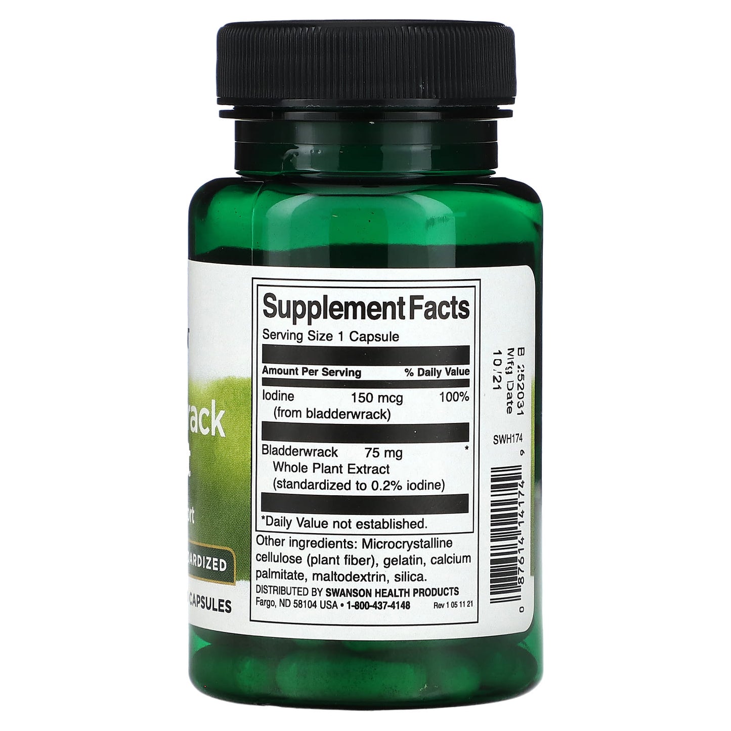 Swanson, Bladderwrack Extract, 75 mg, 60 Capsules - Image 2