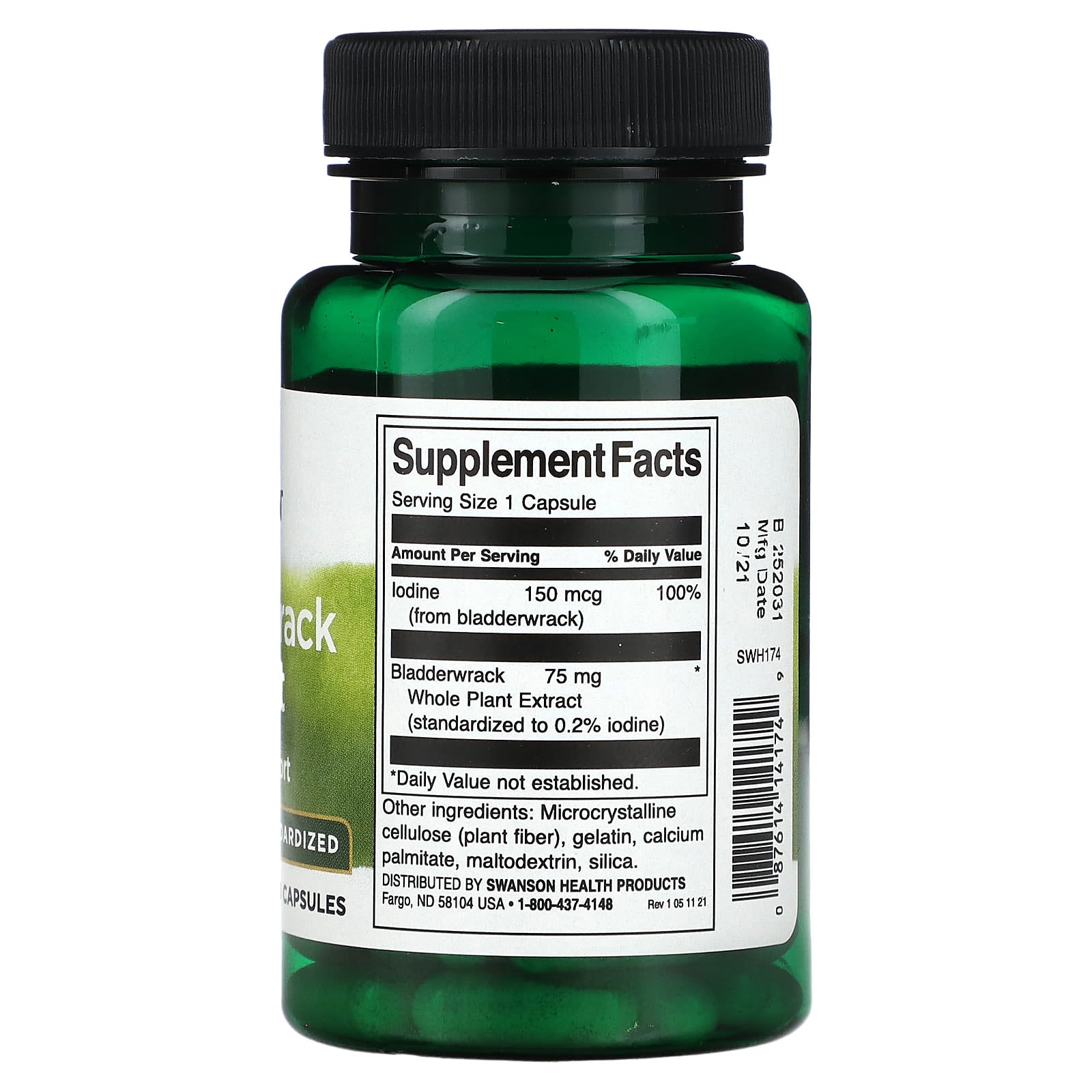 Swanson, Bladderwrack Extract, 75 mg, 60 Capsules - Image 2