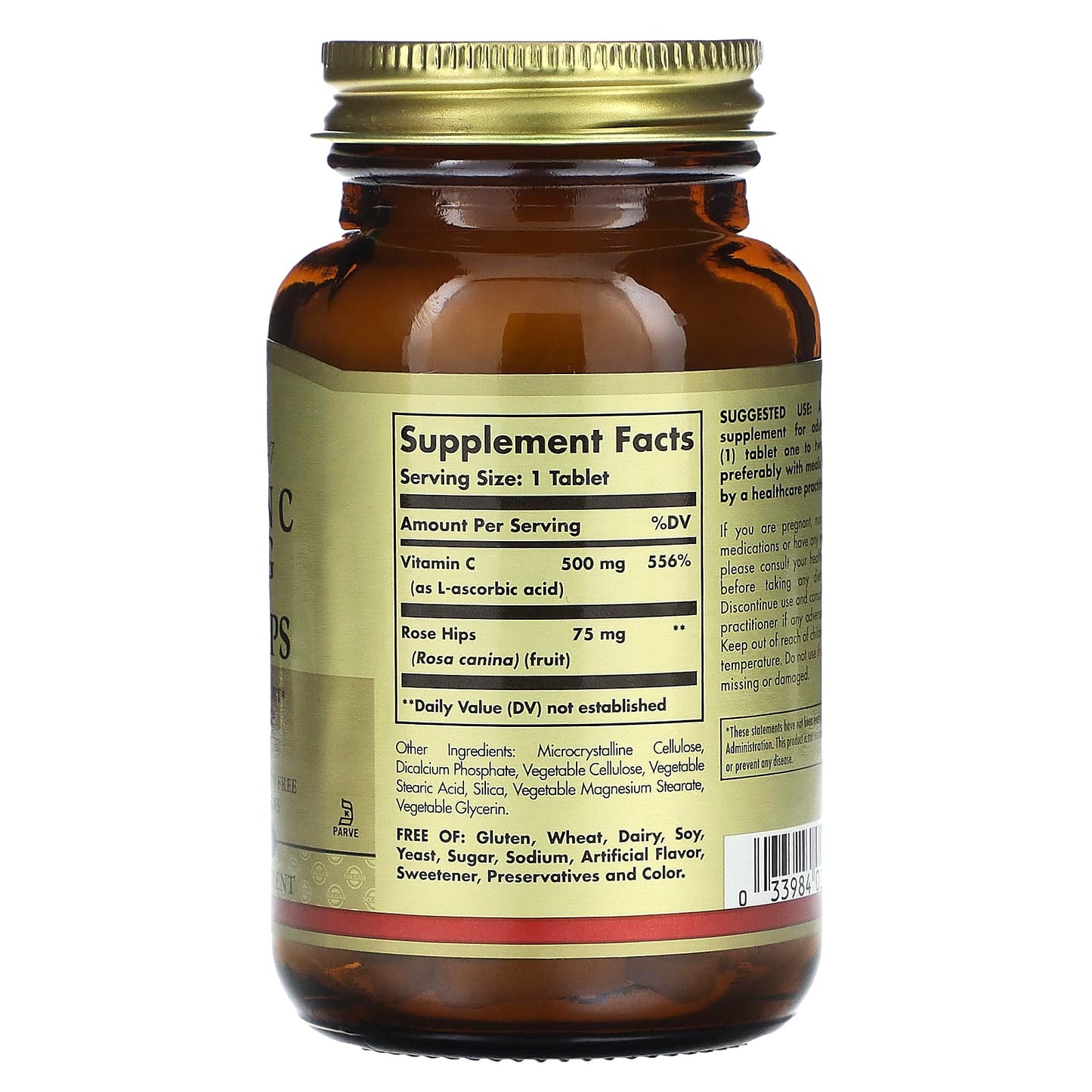Solgar, Vitamin C With Rose Hips, 100 Tablets - Image 2