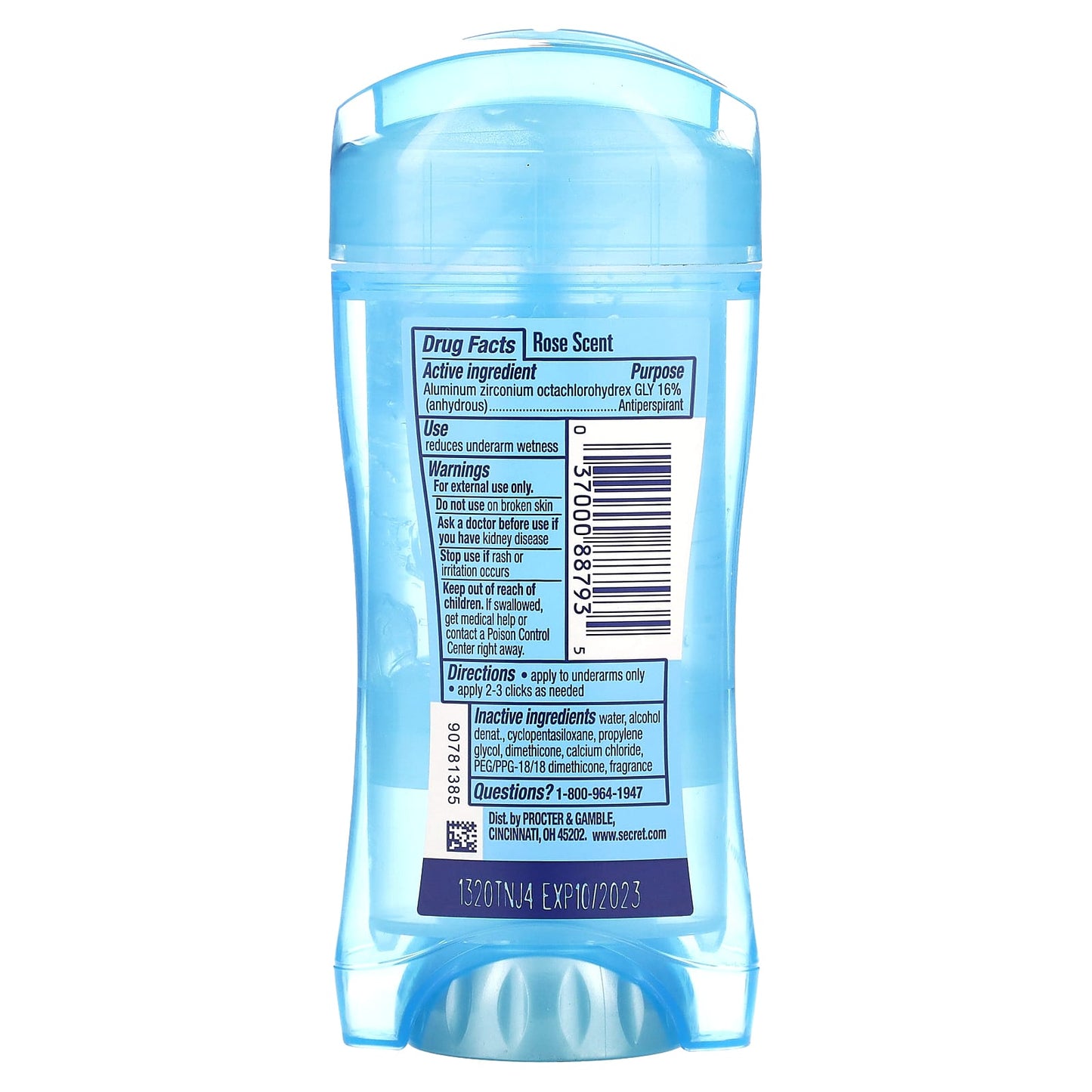 Secret, 48 Hour Clear Gel Deodorant, Rose , 2.6 oz - Image 2