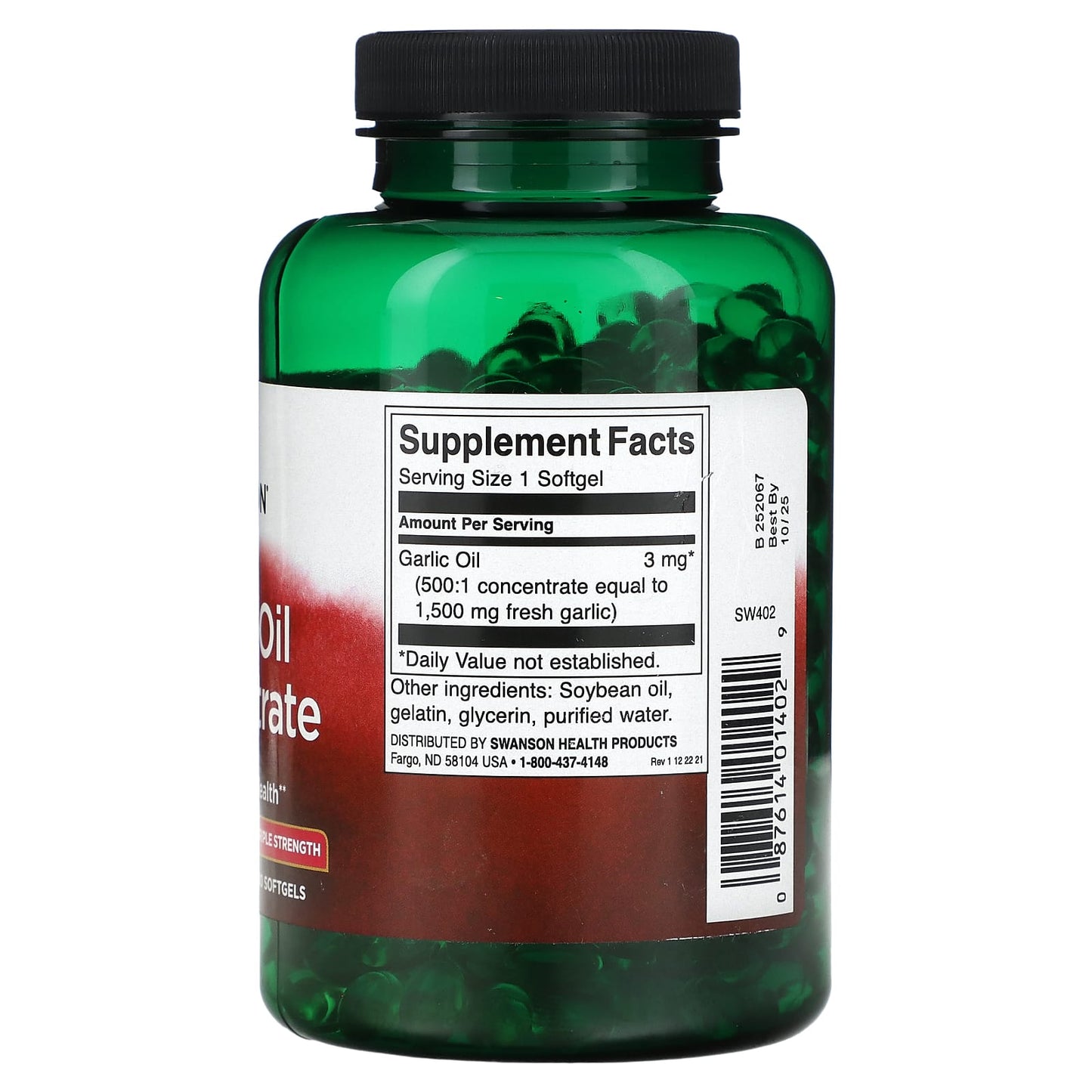 Swanson, Garlic Oil Concentrate, 1,500 mg, 500 Softgels - Image 2