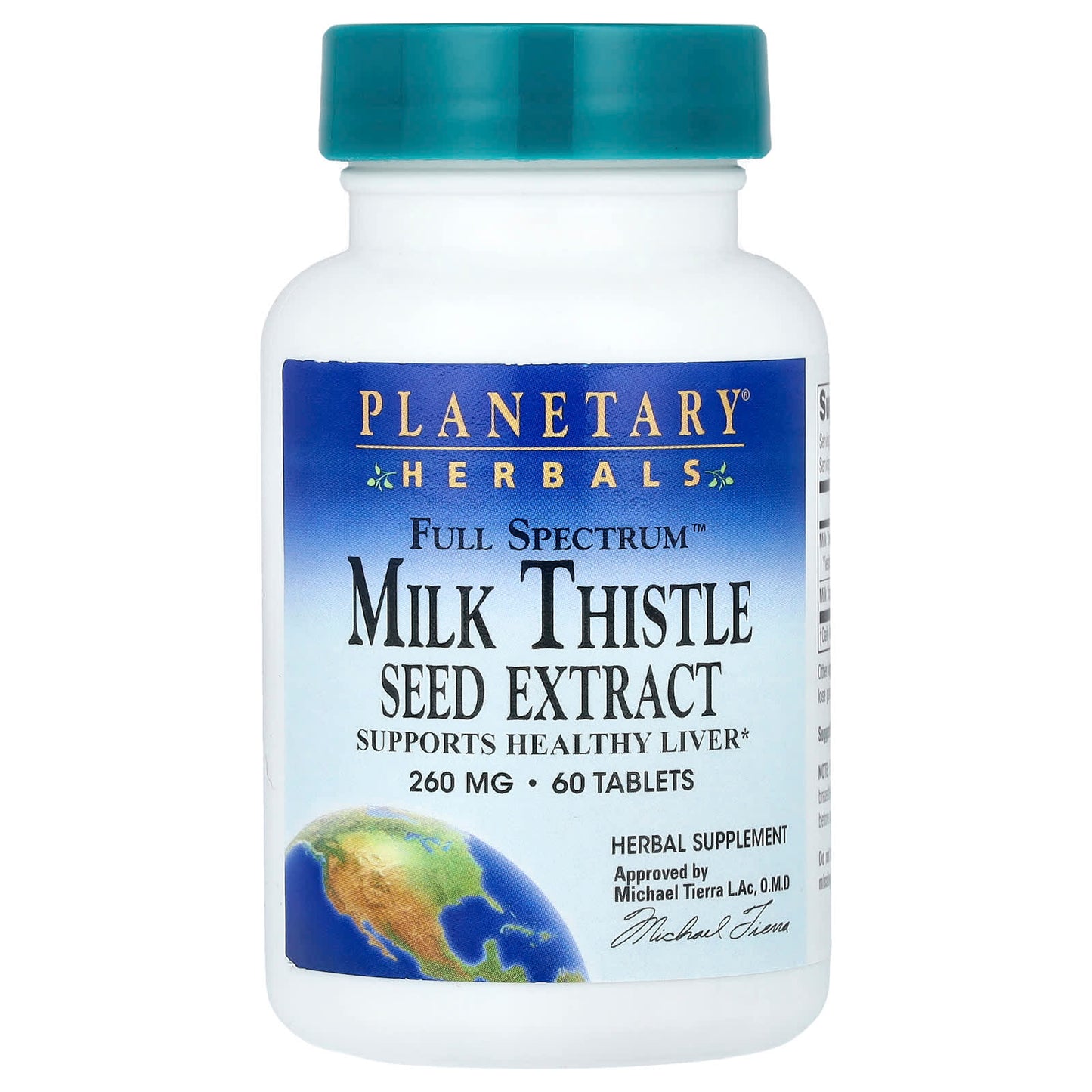 Planetary Herbals, Full Spectrum™ Milk Thistle Seed Extract, 60 Tablets - Image 1