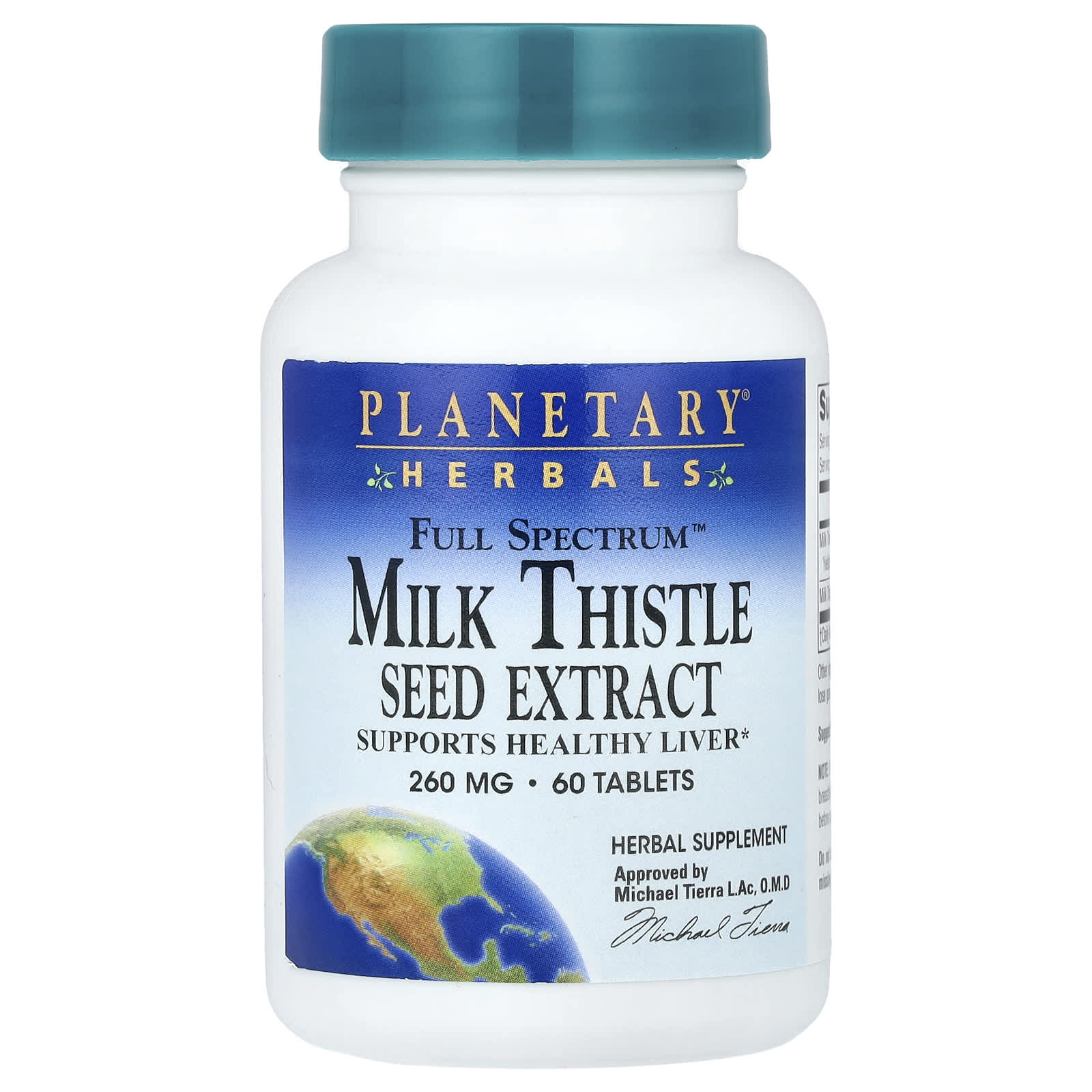 Planetary Herbals, Full Spectrum™ Milk Thistle Seed Extract, 60 Tablets - Image 1