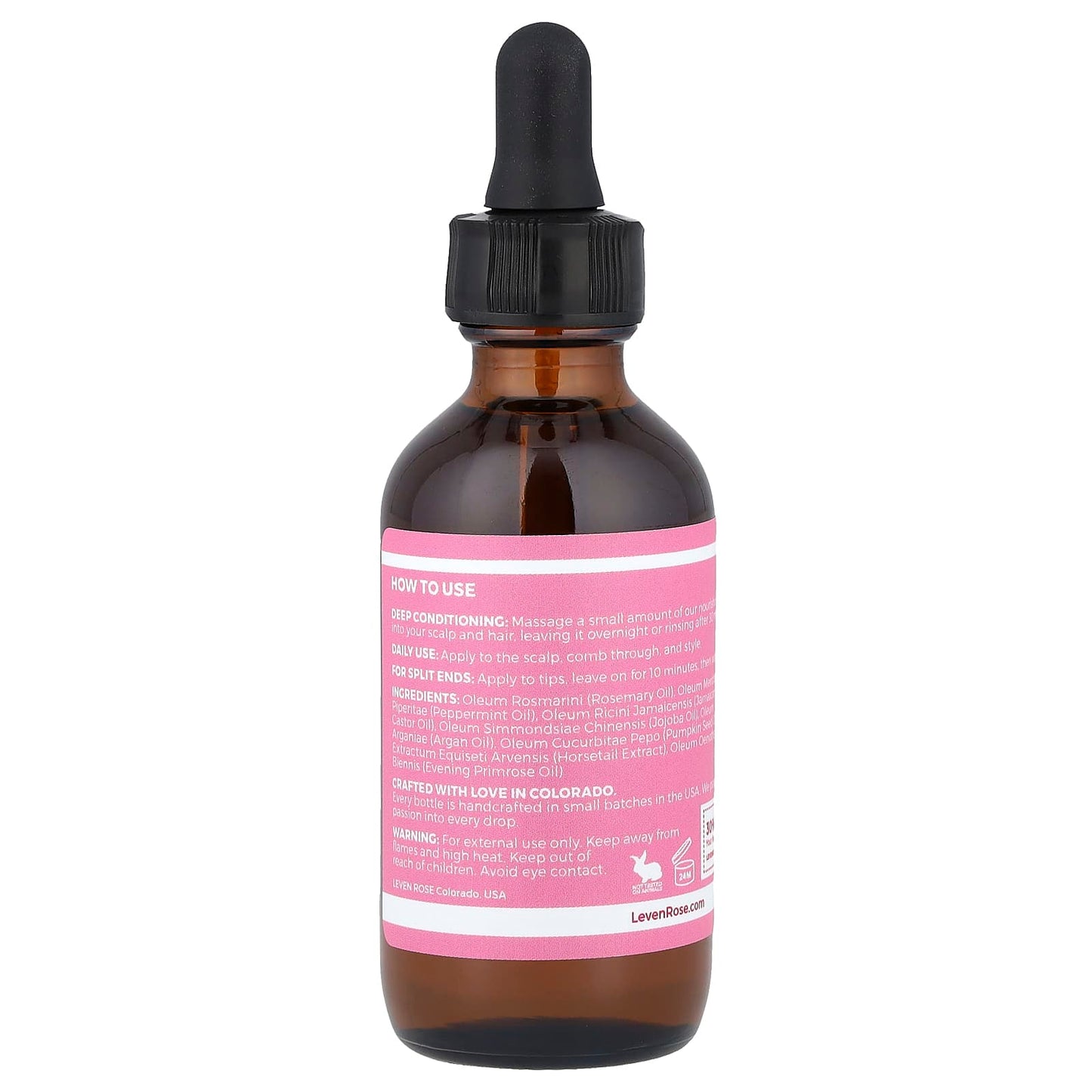 Leven Rose, Rosemary Hair Oil , 2 fl oz (60 ml) - Image 2