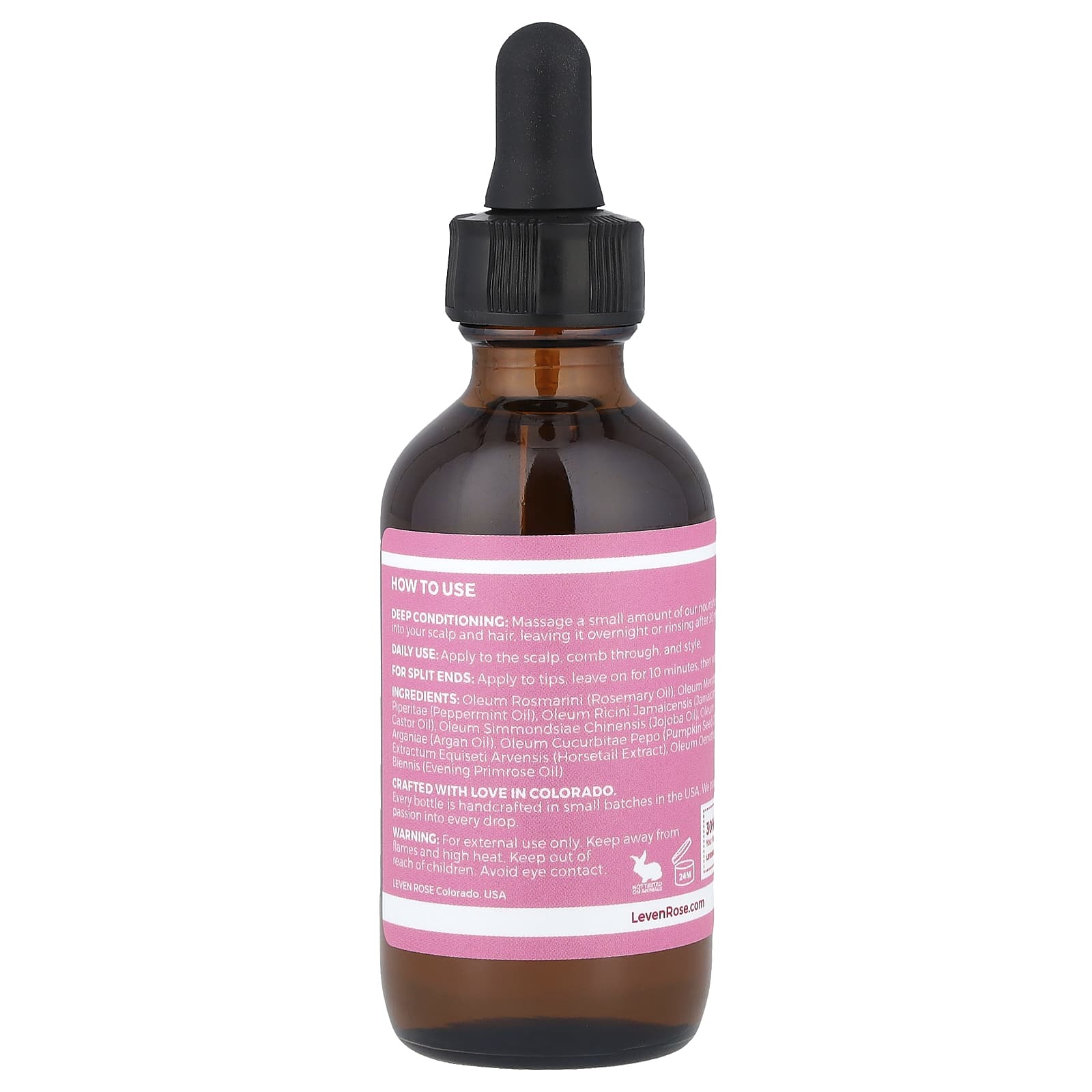 Leven Rose, Rosemary Hair Oil , 2 fl oz (60 ml) - Image 2