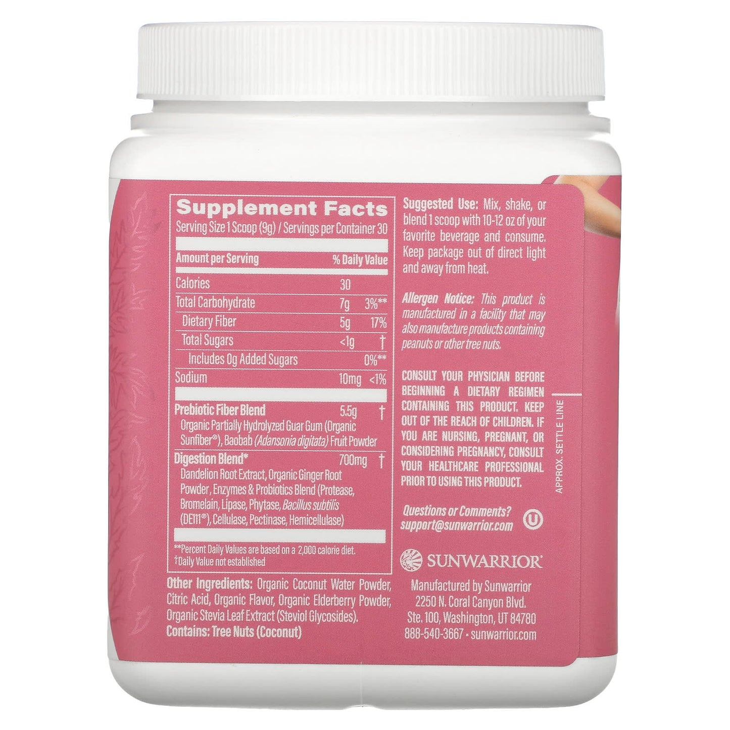 Sunwarrior, Shape, Core Cleanser, Strawberry Cooler, 9.5 oz (270 g) - Image 2