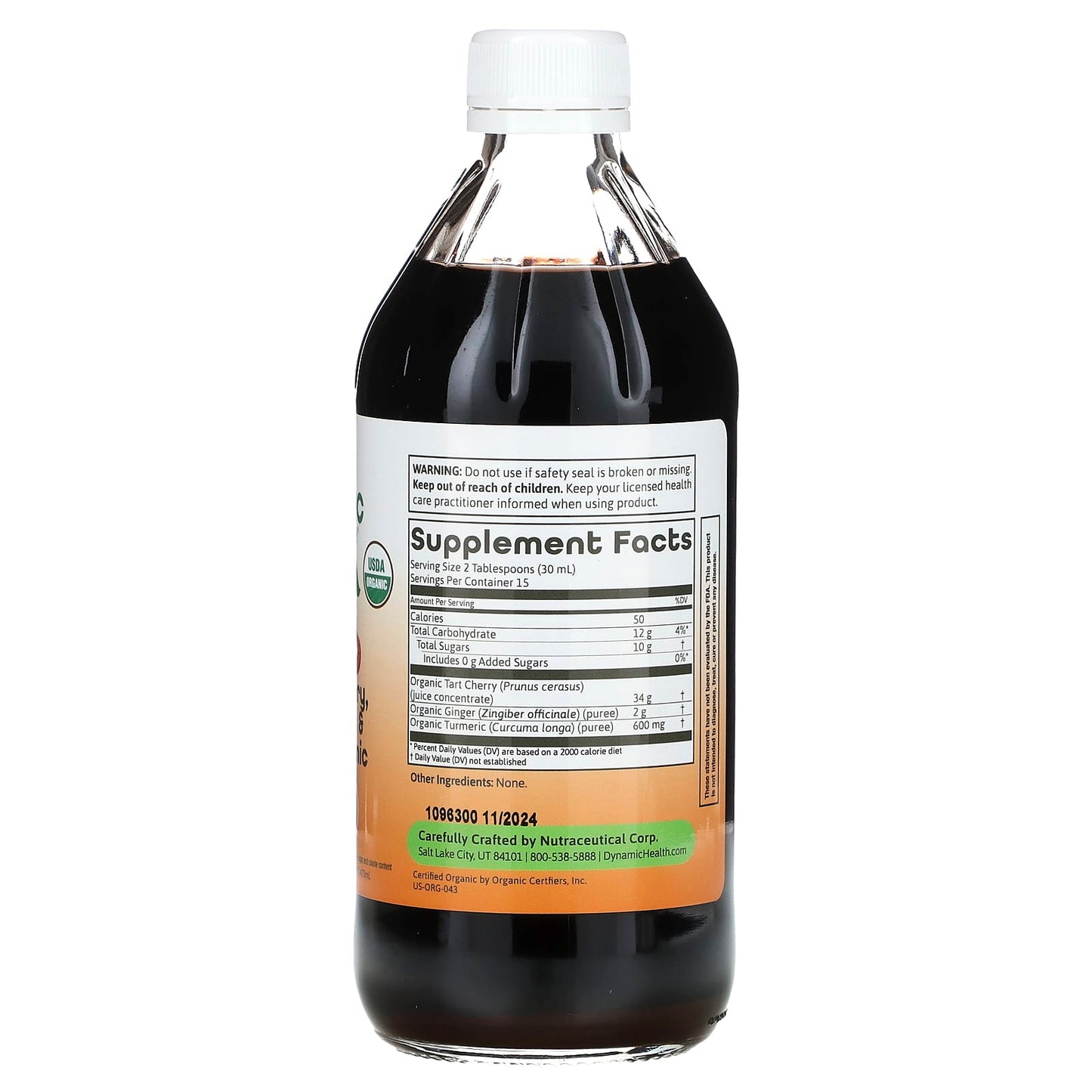 Turmeric & Ginger Tart Cherry Tonic, USDA Organic, 16 fl oz - Image 2