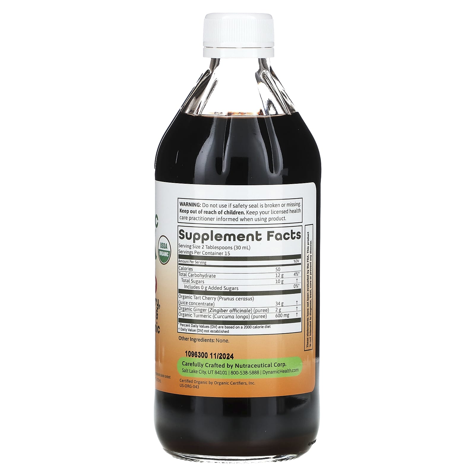 Turmeric & Ginger Tart Cherry Tonic, USDA Organic, 16 fl oz - Image 2
