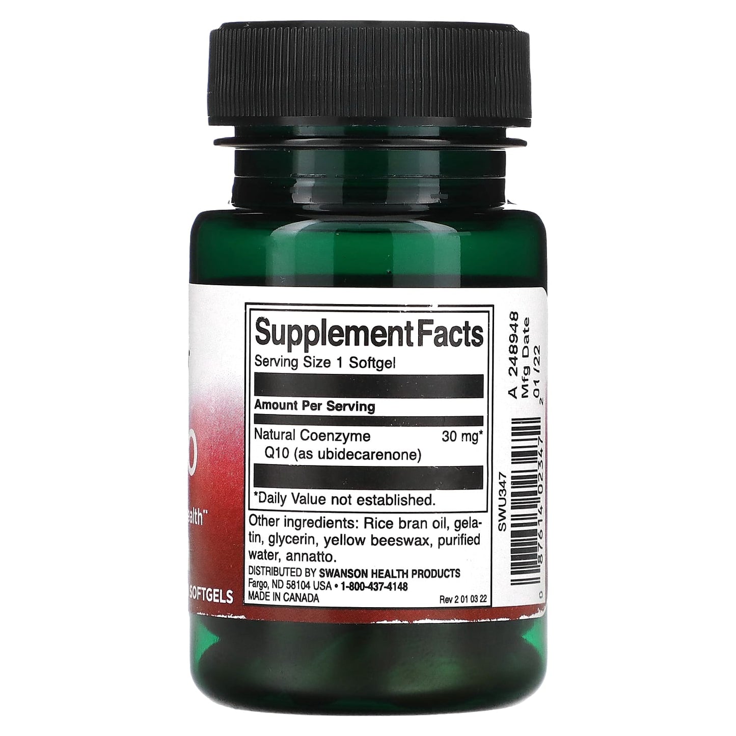 Swanson, CoQ10, 30 mg, 60 Softgels - Image 2