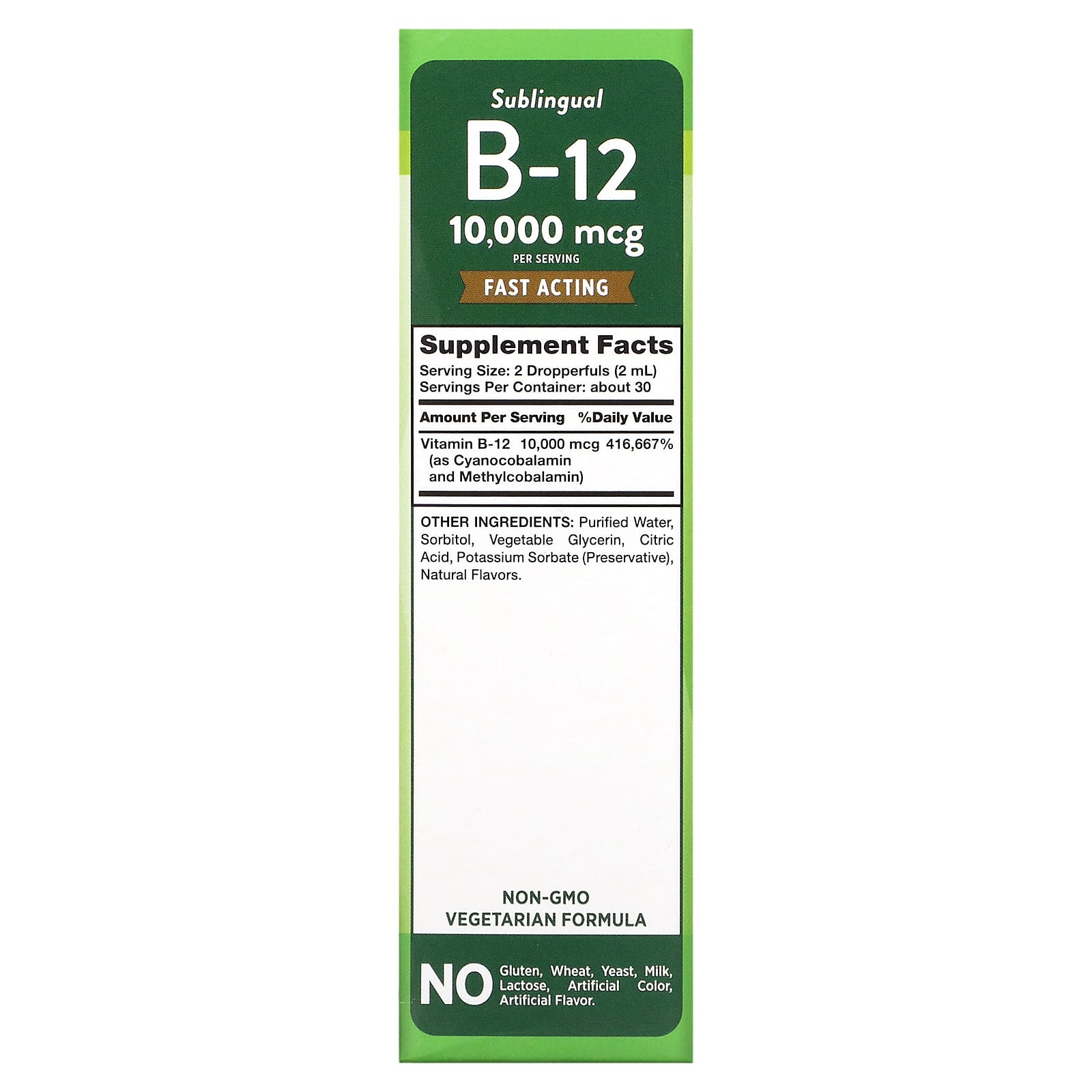Nature's Truth, Sublingual B-12, Natural Berry, 10,000 mcg, 2 fl oz (59 ml) - Image 2
