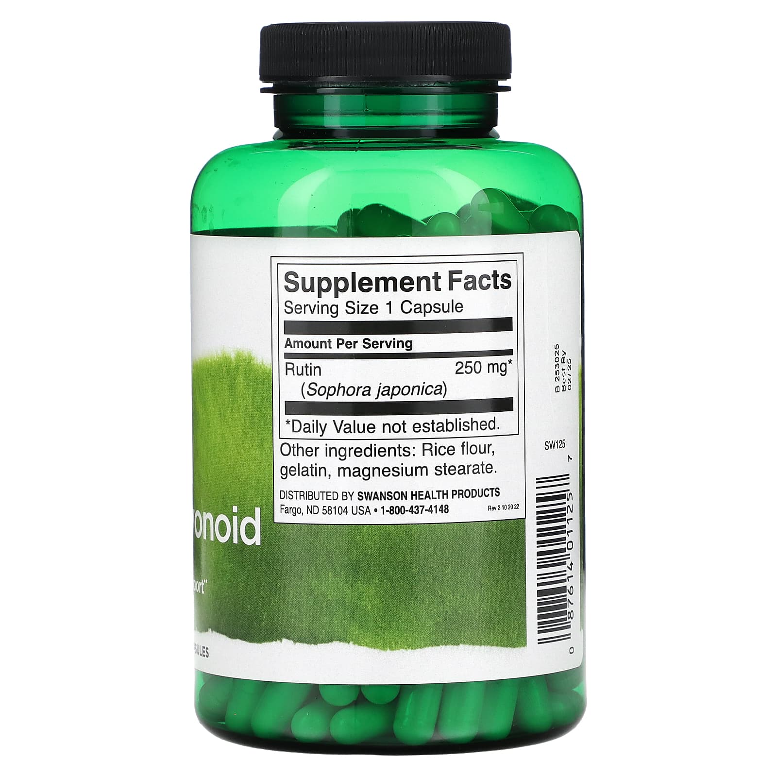 Swanson, Rutin, Natural Bioflavonoid, 250 mg, 250 Capsules - Image 2