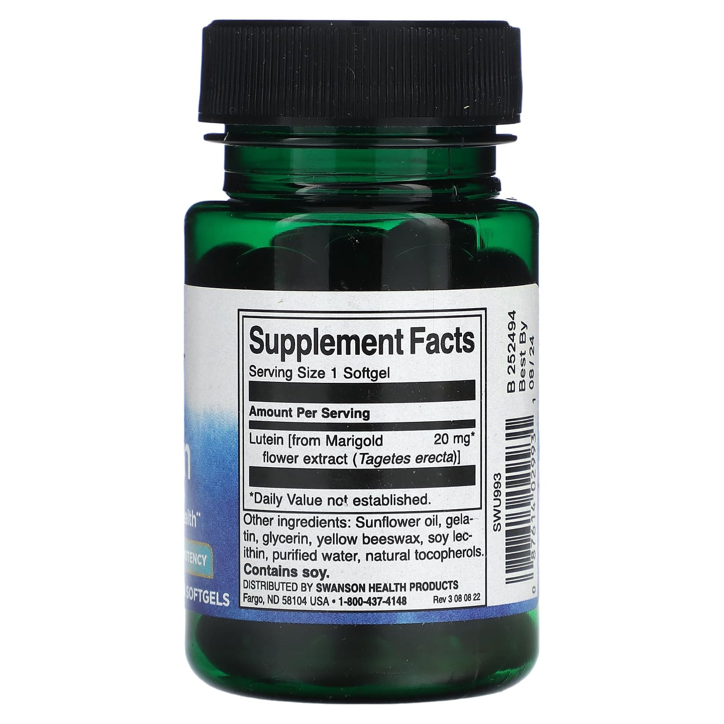 Swanson, Lutein, High Potency, 20 mg, 60 Softgels - Image 2