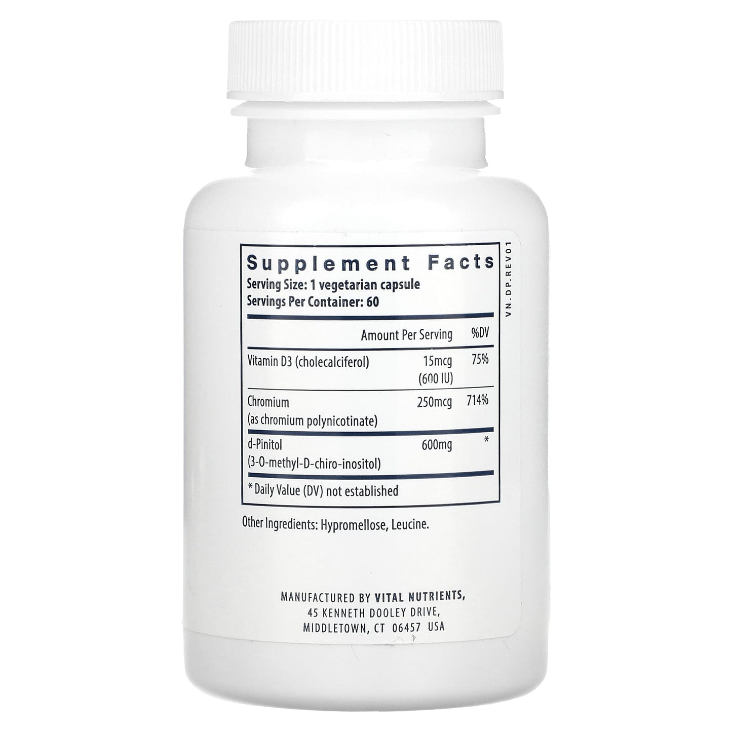 Vital Nutrients, d-Pinitol, 60 Vegetarian Capsules - Image 2