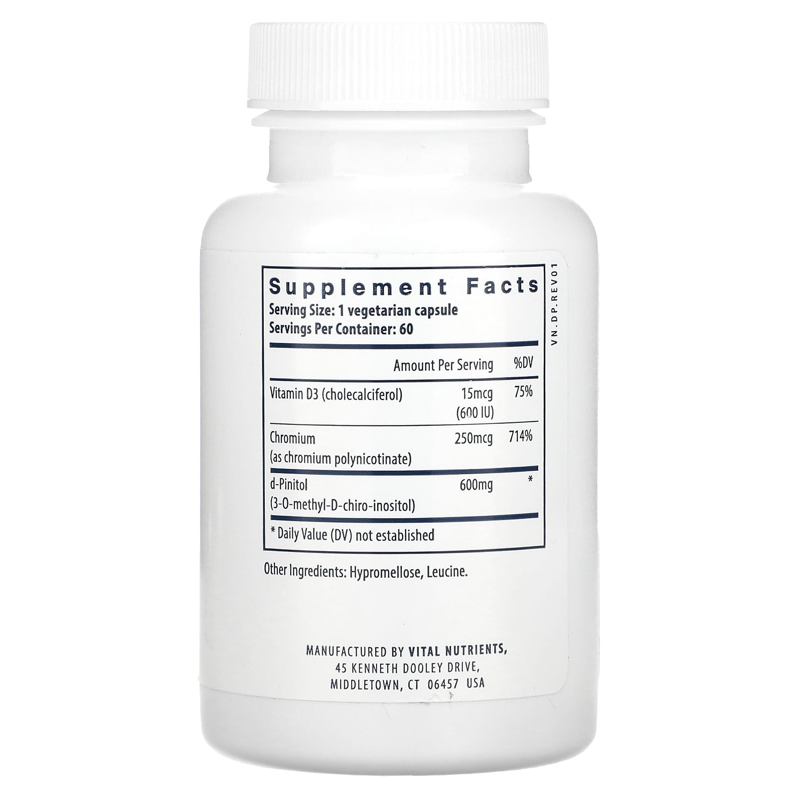 Vital Nutrients, d-Pinitol, 60 Vegetarian Capsules - Image 2