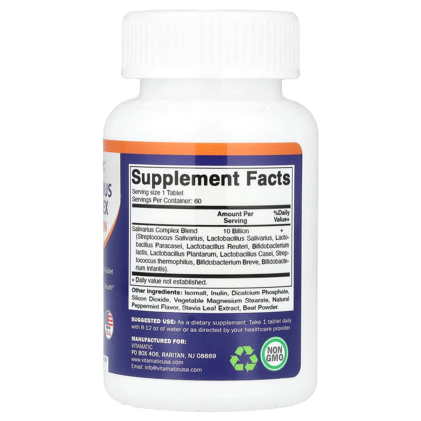 Vitamatic, Salivarius Complex, 10 Billion, 60 Chewable Tablets - Image 2