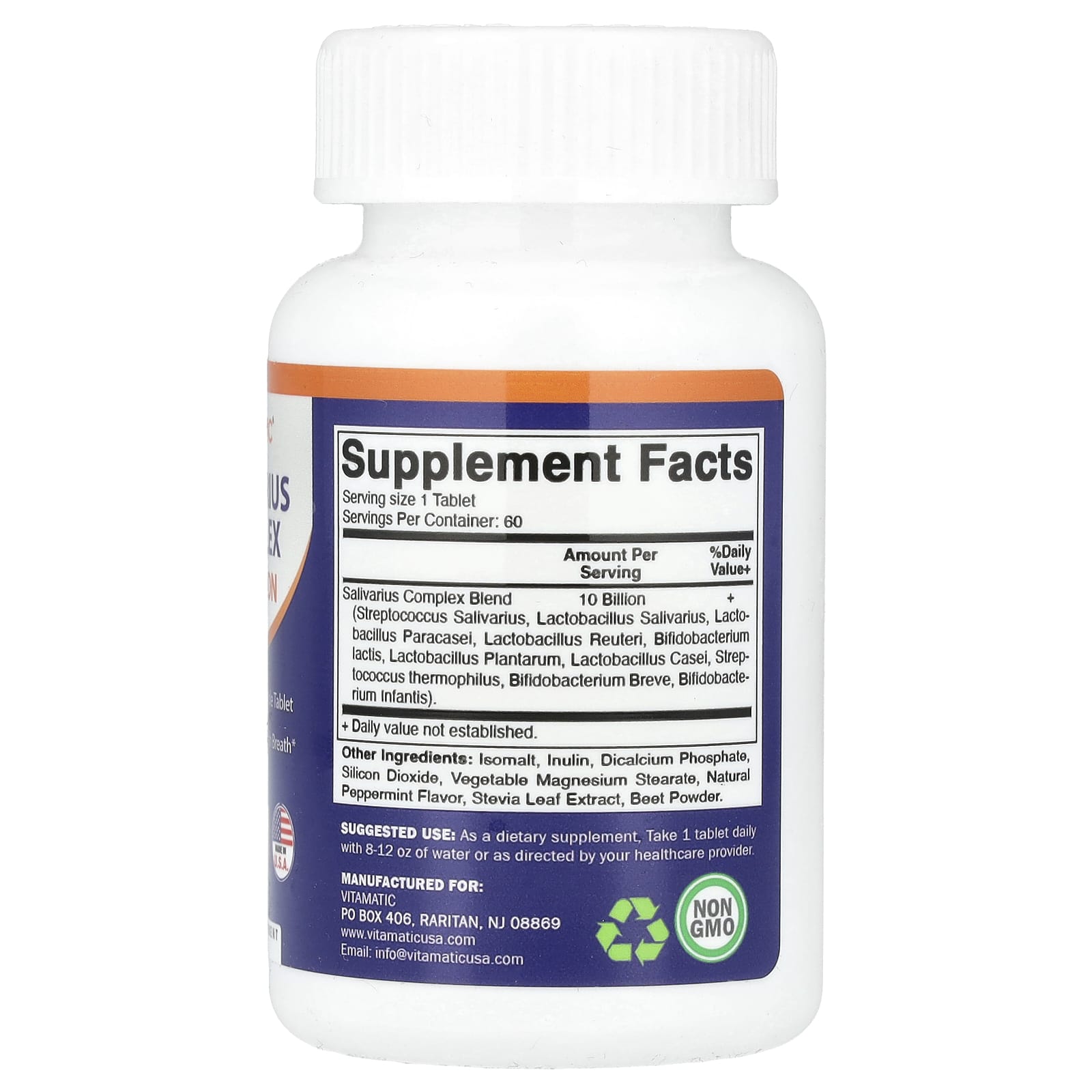 Vitamatic, Salivarius Complex, 10 Billion, 60 Chewable Tablets - Image 2