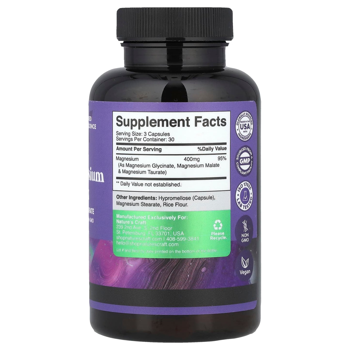 Nature's Craft, Triple Magnesium Complex, 90 Capsules (133 mg per Capsule) - Image 2