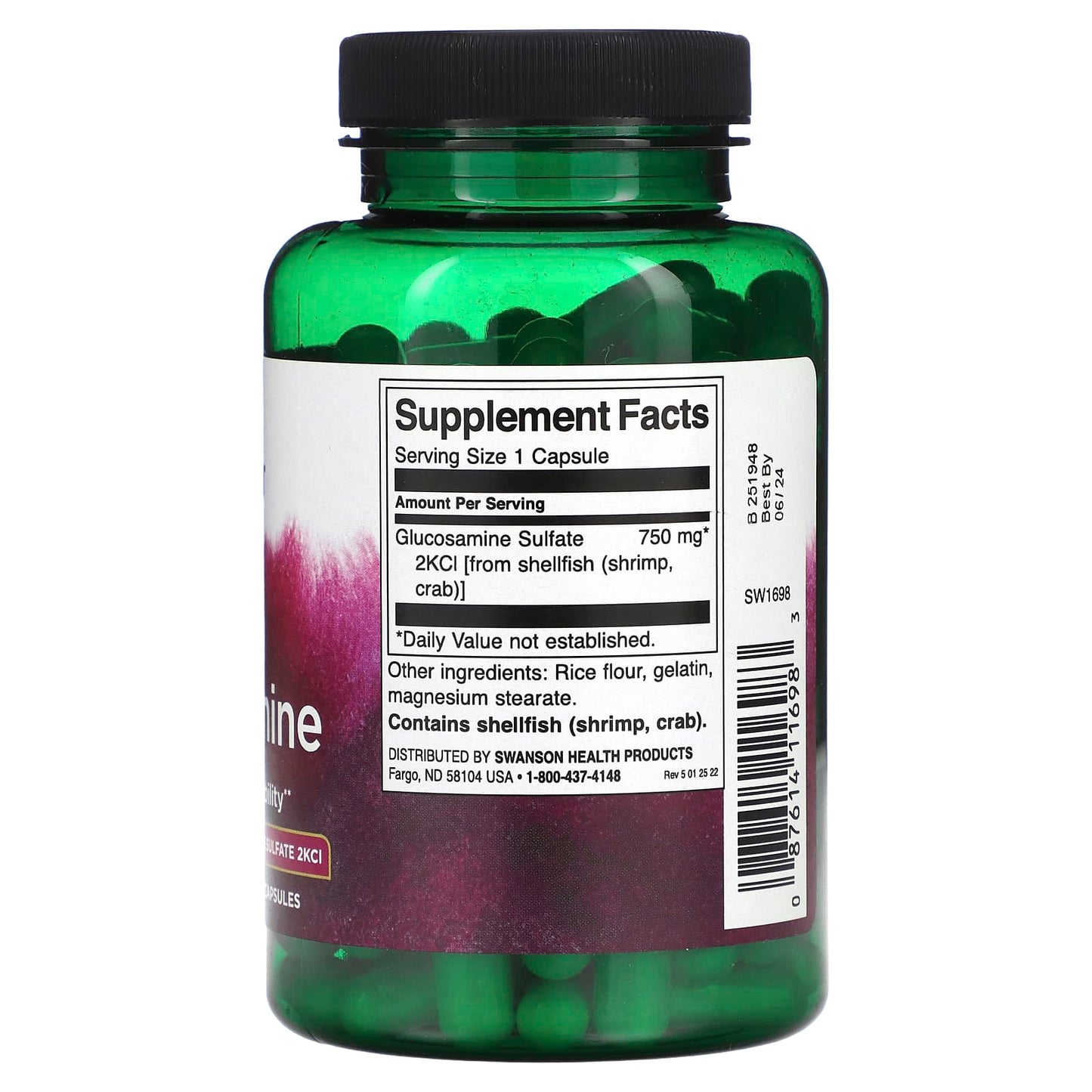 Swanson, Mega Glucosamine, 750 mg, 120 Capsules - Image 2