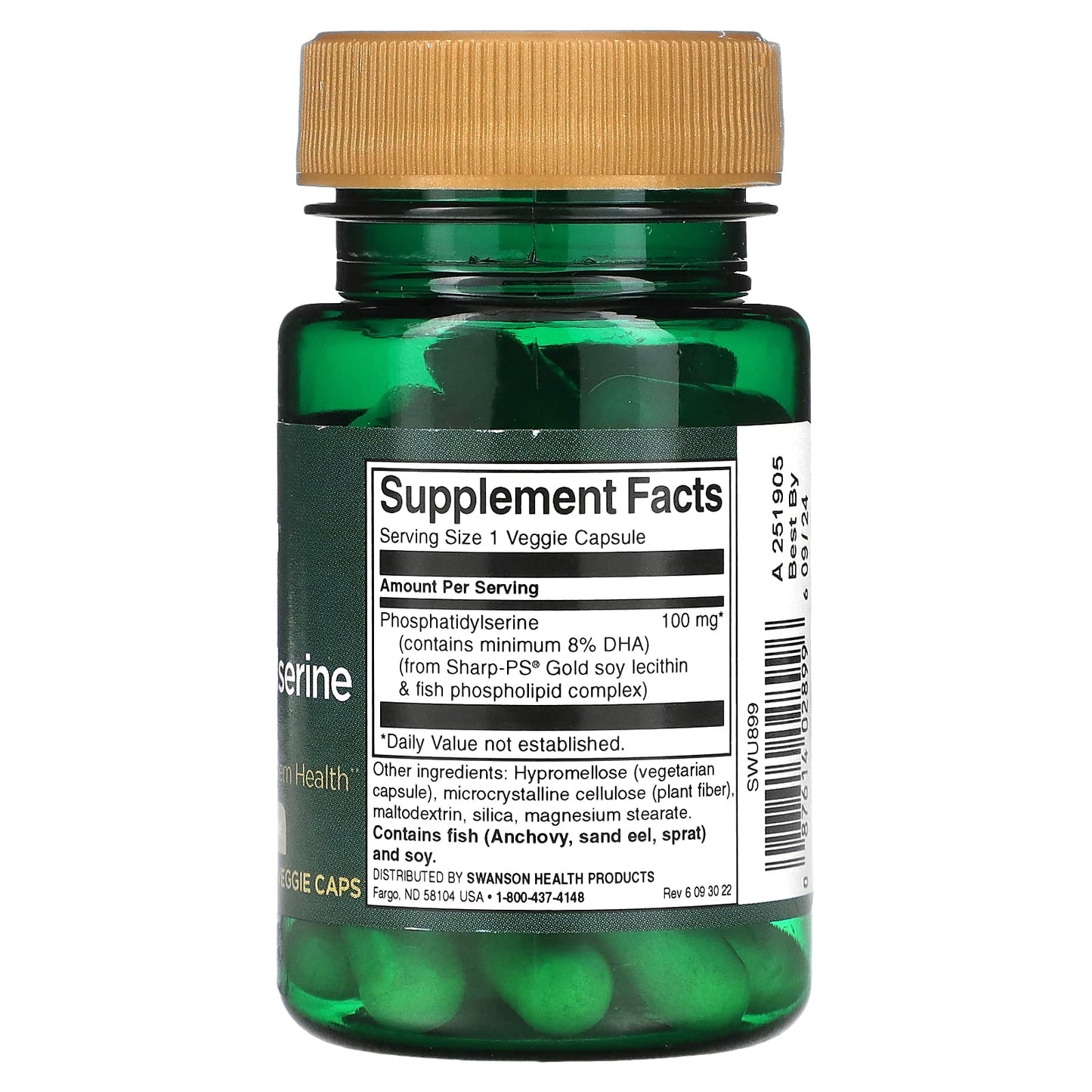 Swanson, Phosphatidylserine, 100 mg, 30 Veggie Caps - Image 2