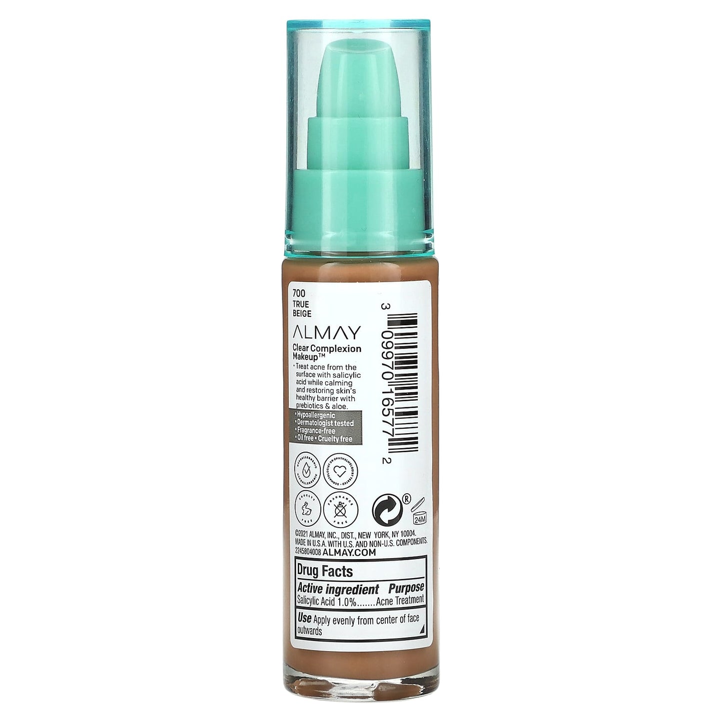 Almay Clear Complexion Makeup, 1 fl oz (30 ml), True Beige - Acne Treatment - Image 2