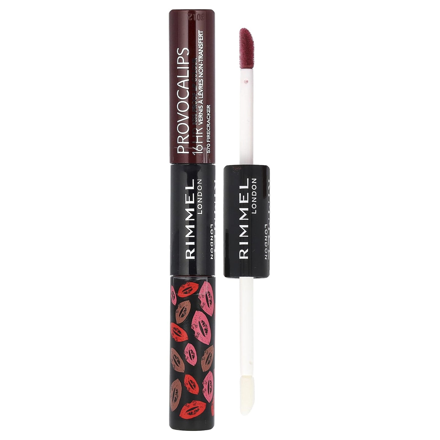 Rimmel London, Provocalips, 16HR Kiss Proof Lip Color, 570 Firecracker, 0.14 fl oz (4 ml) / 0.1 fl oz (3 ml) - Image 1