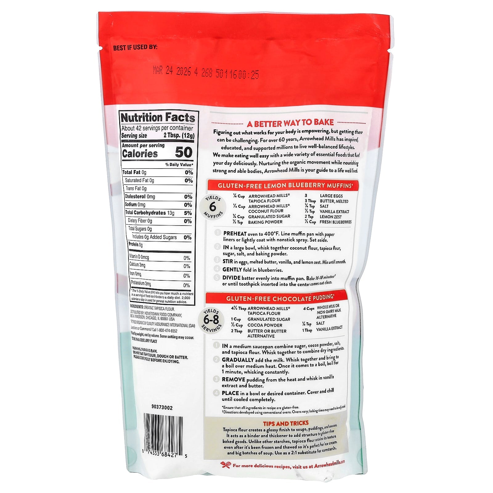 Organic Tapioca Flour by Arrowhead Mills - Gluten Free & Non-GMO - Image 2